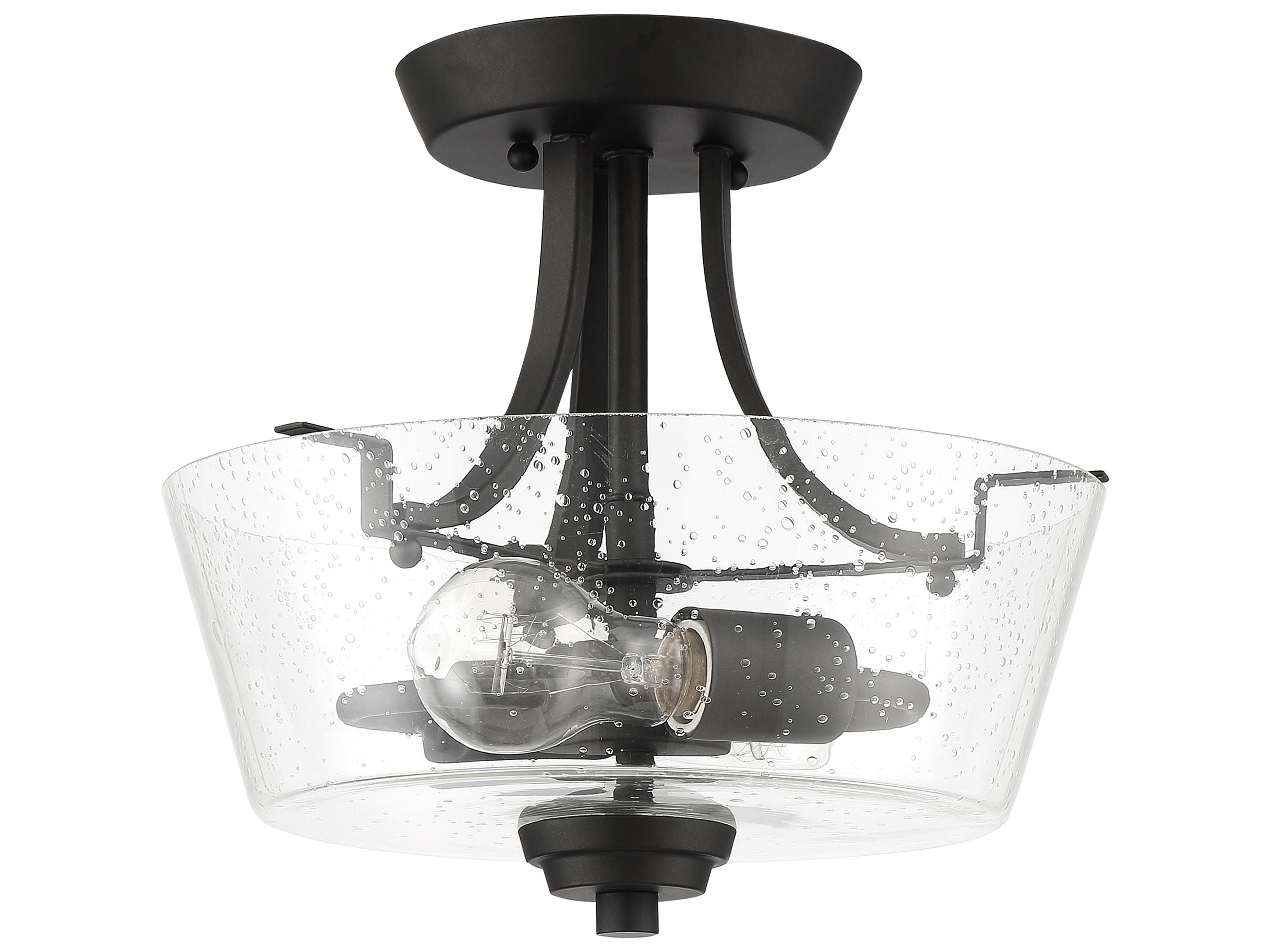 Grace 2-Light Espresso Bronze Glass Semi Flush Mount
