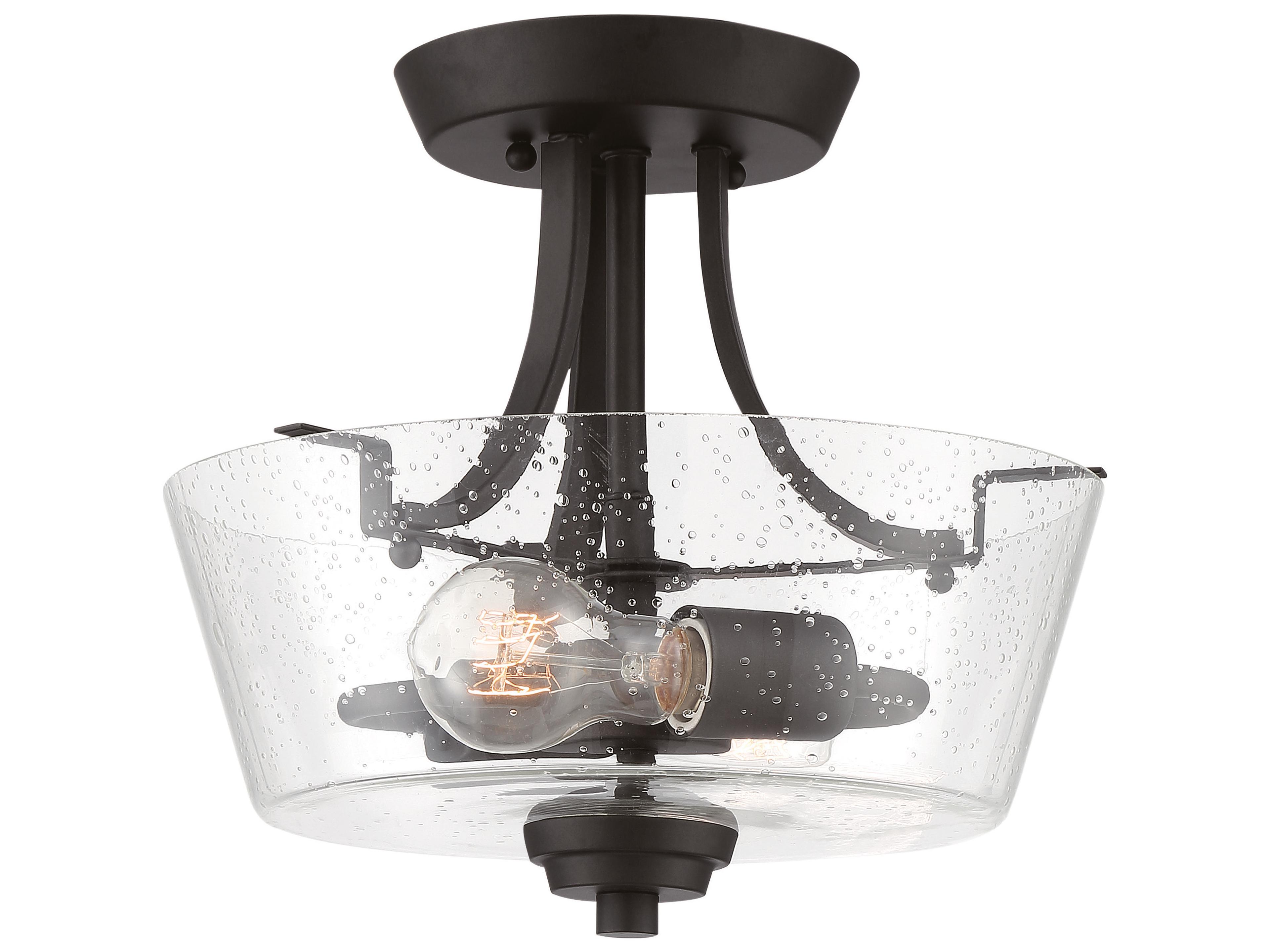 Craftmade Grace 2-Light Espresso Bronze Glass Semi Flush Mount