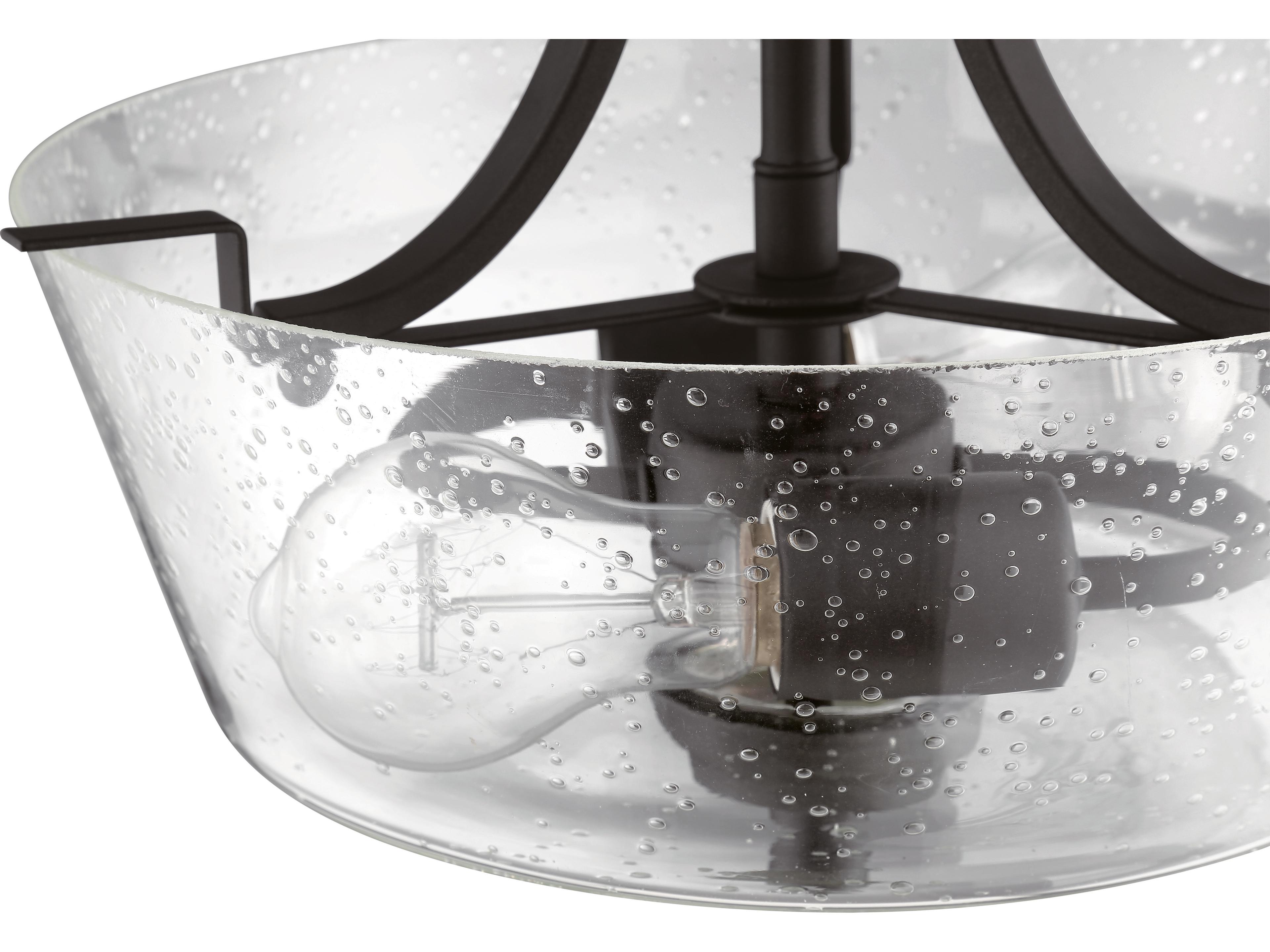 Craftmade Grace 2-Light Espresso Bronze Glass Semi Flush Mount