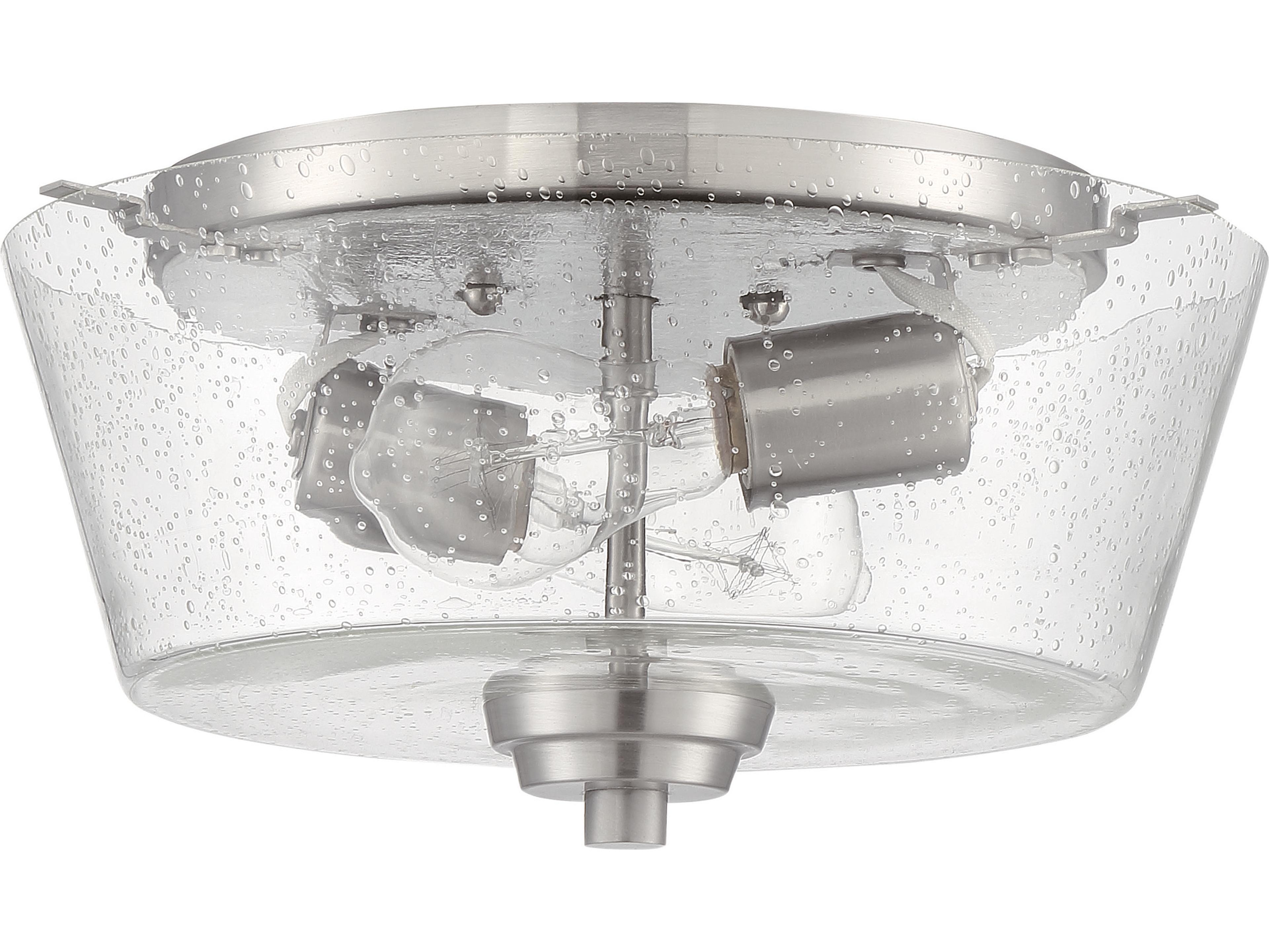 Grace 2-Light Brushed Polished Nickel Glass Flush Mount