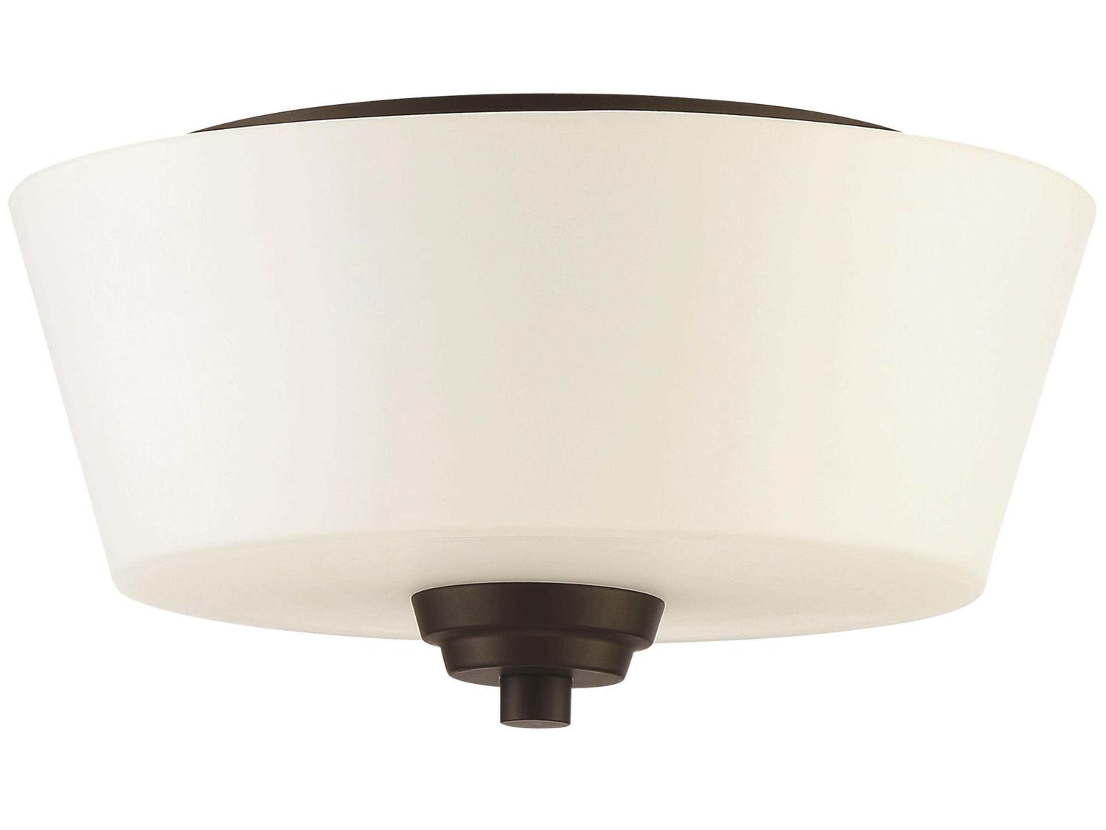 Grace 2-Light Espresso Bronze Glass Flush Mount