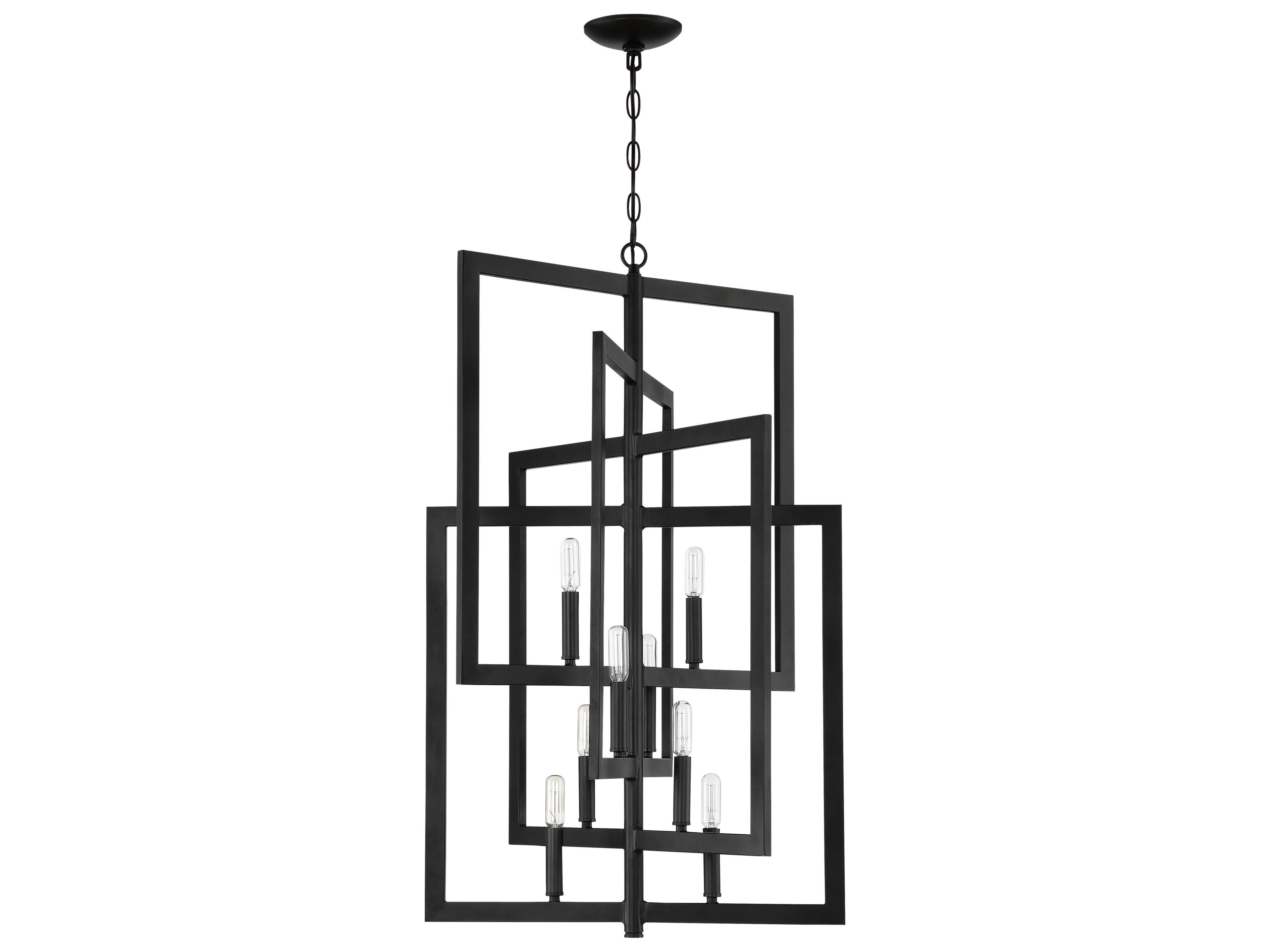 Portrait 8-Light Espresso Black Geometric Pendant