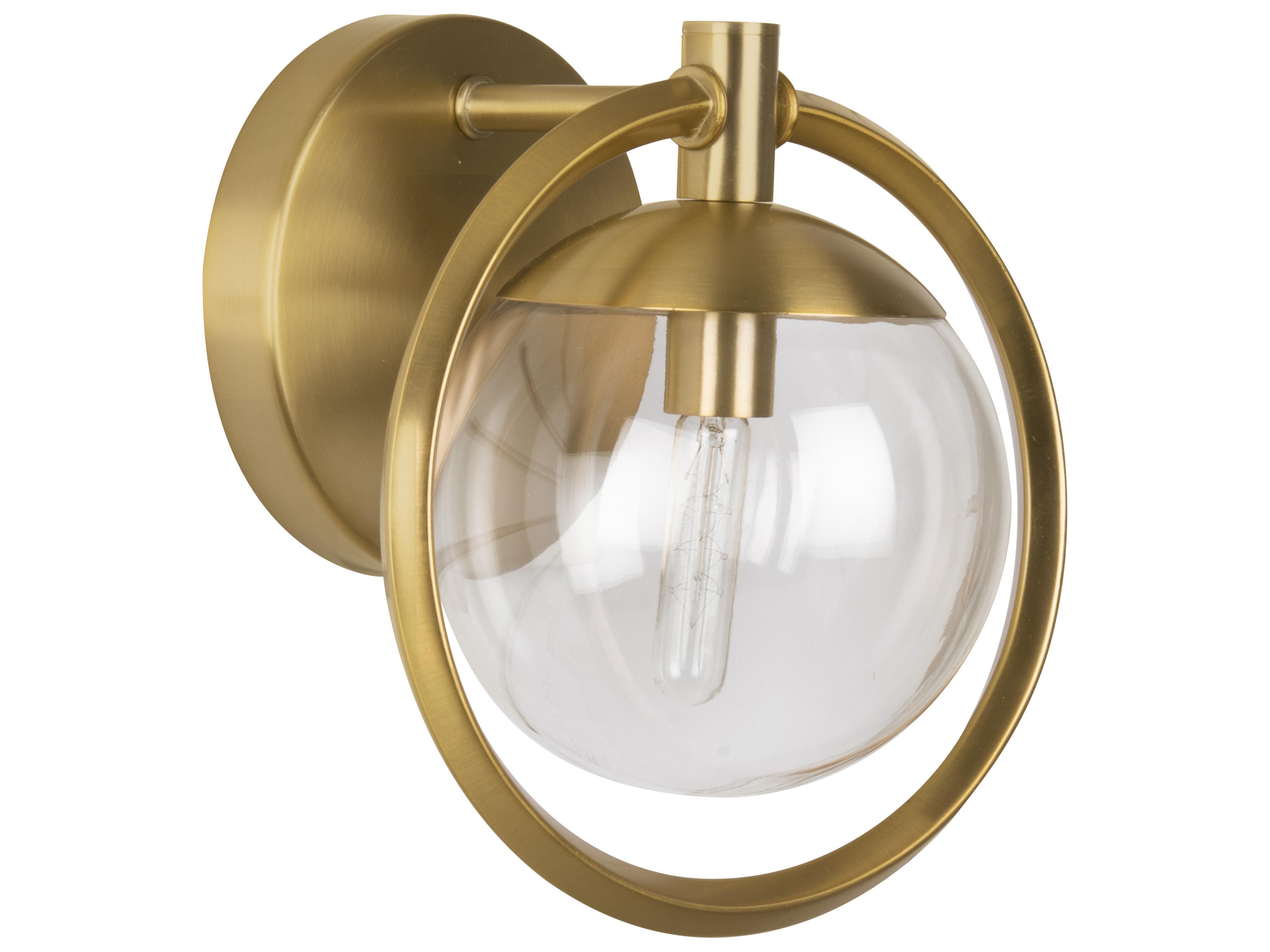 Piltz 1-Light Satin Brass Glass Vanity Light