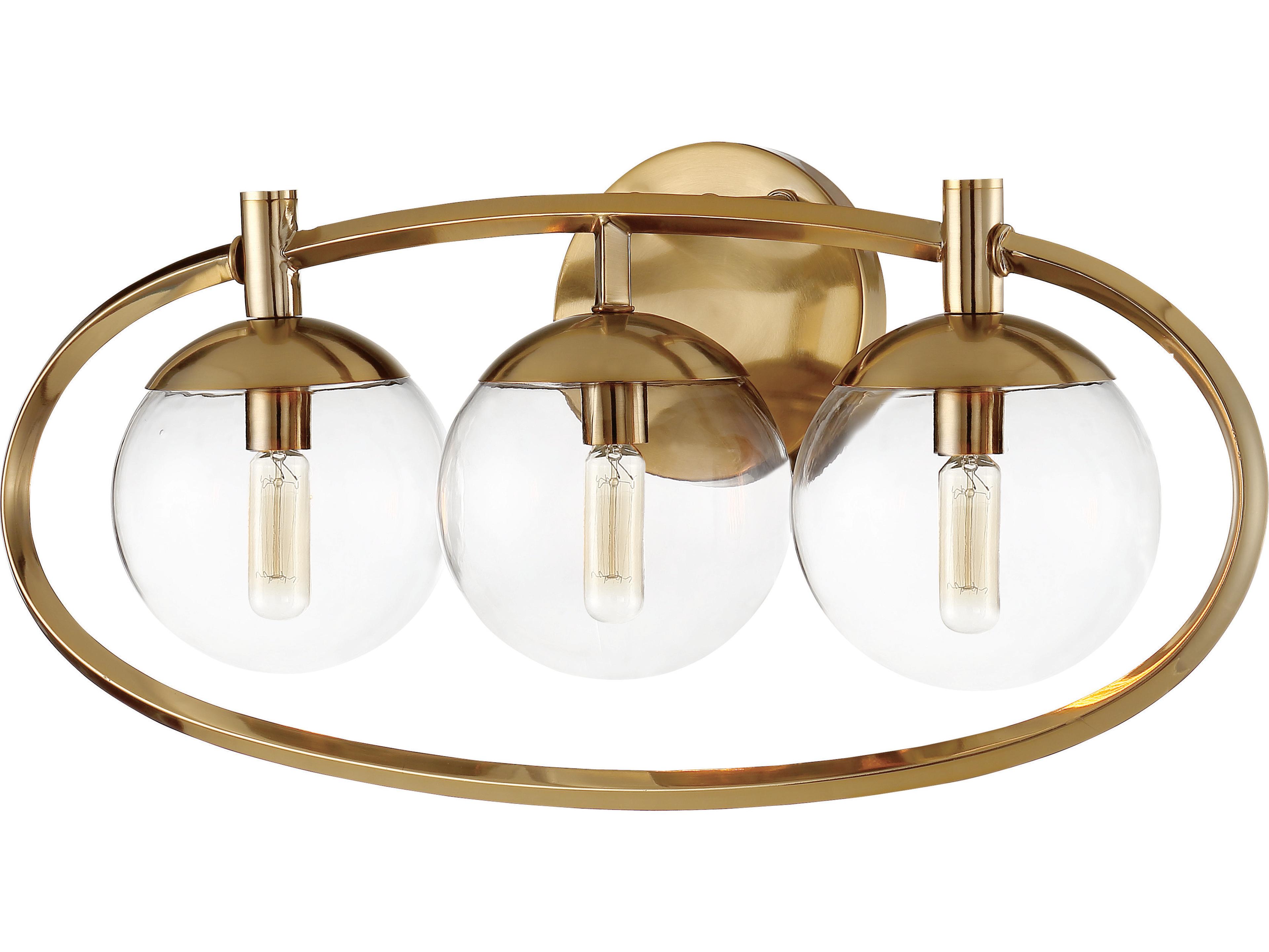 Piltz 3-Light Satin Brass Glass Vanity Light