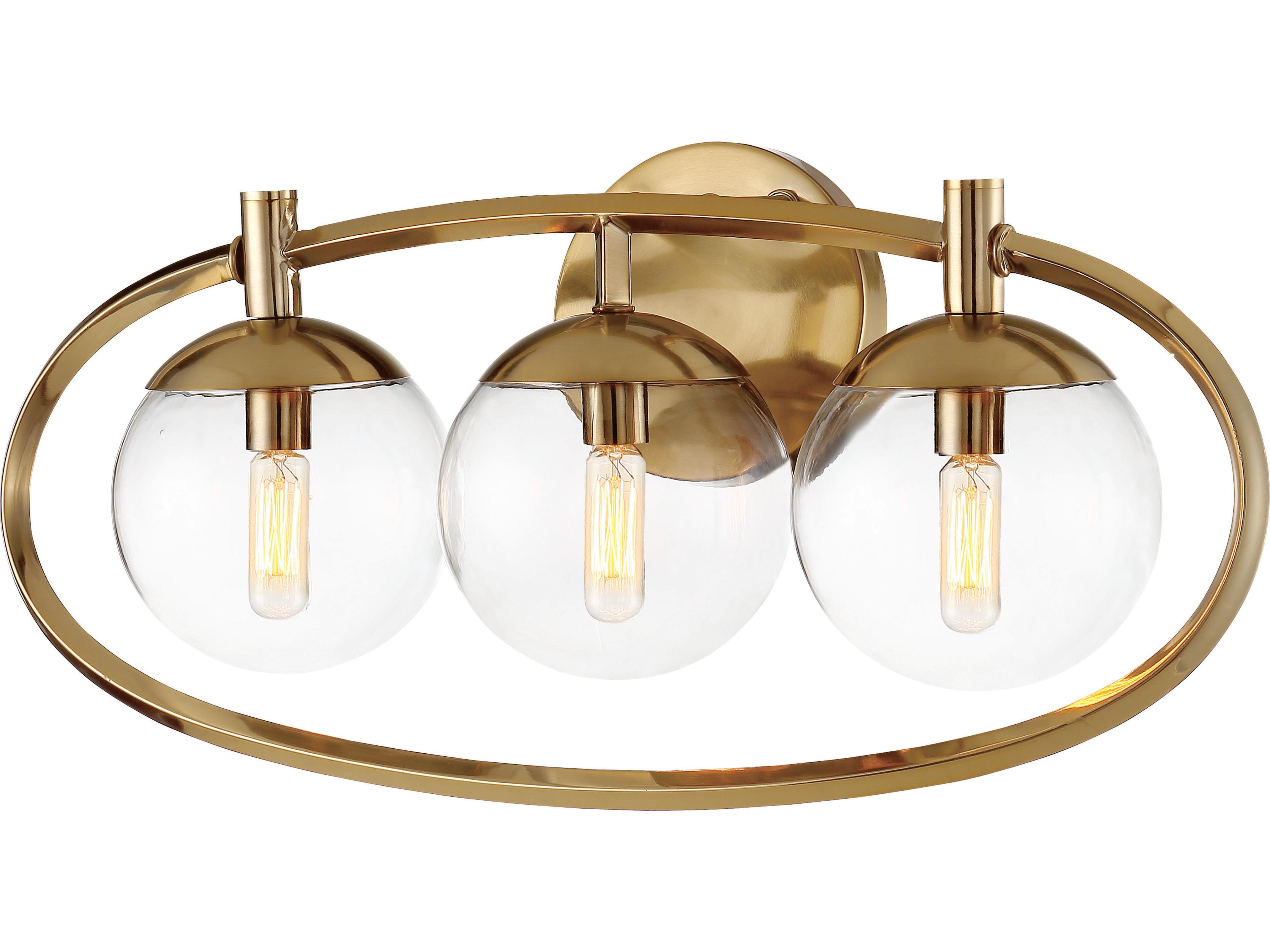 Craftmade Piltz 3-Light Satin Brass Glass Vanity Light