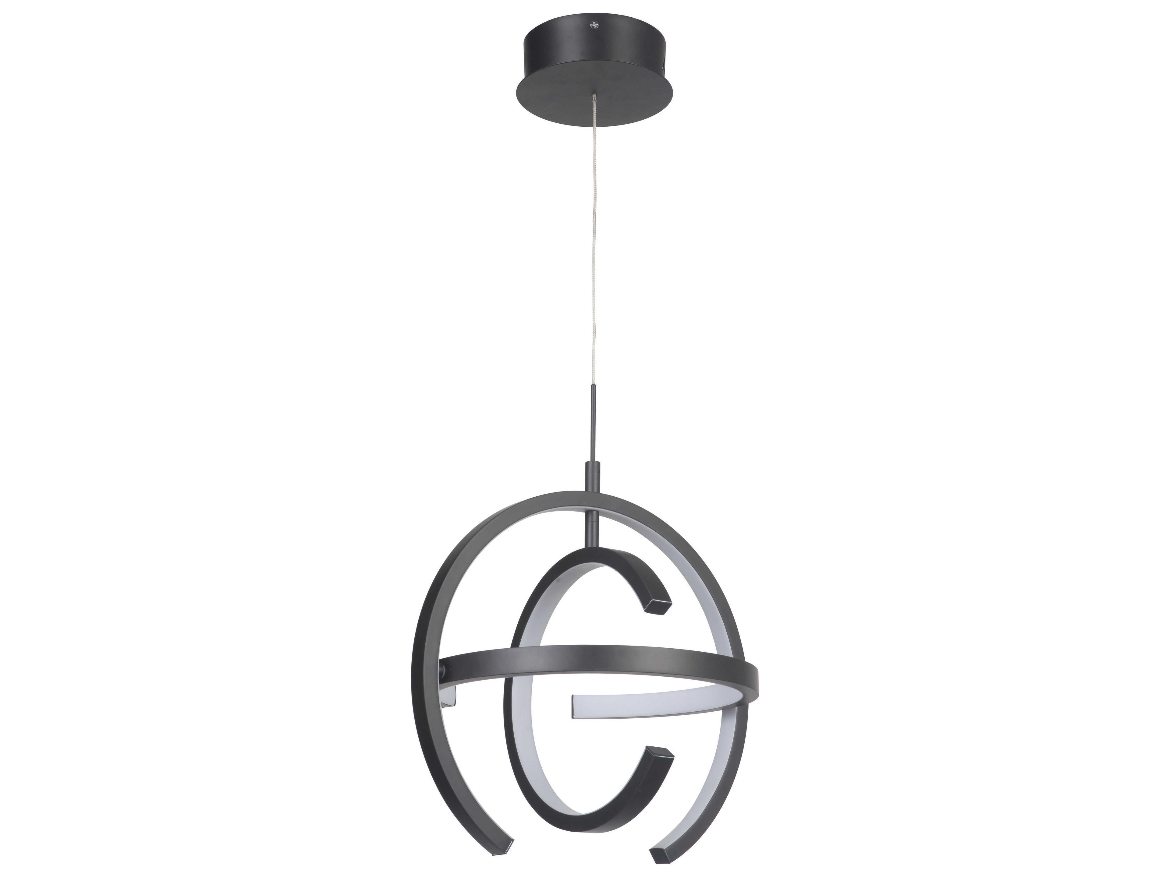 Dolby 1-Light Matte Black LED Round Pendant