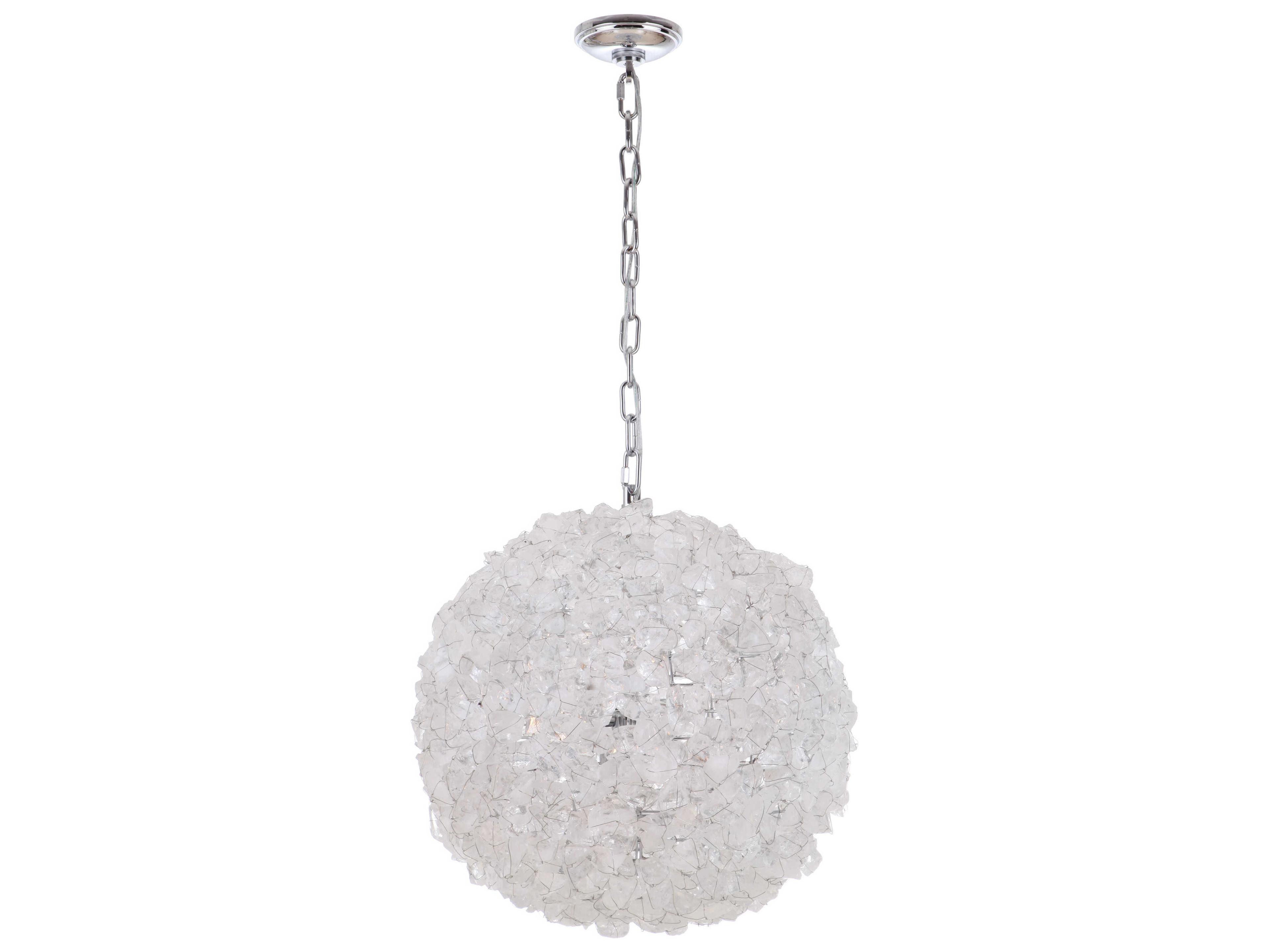 Roxx 4-Light Chrome Crystal Globe Round Pendant