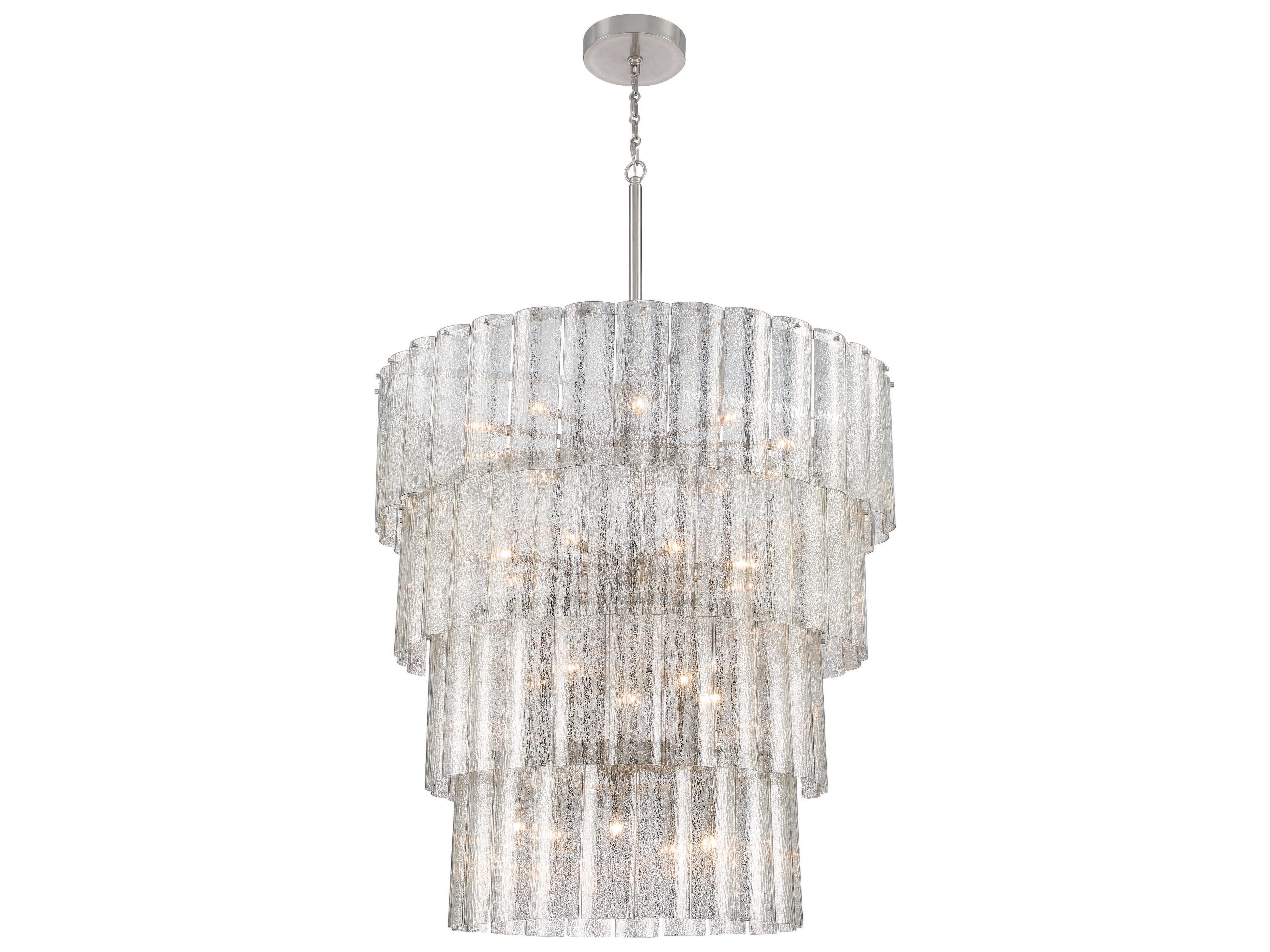 Craftmade Museo 28-Light Brushed Polished Nickel Glass Tiered Chandelier