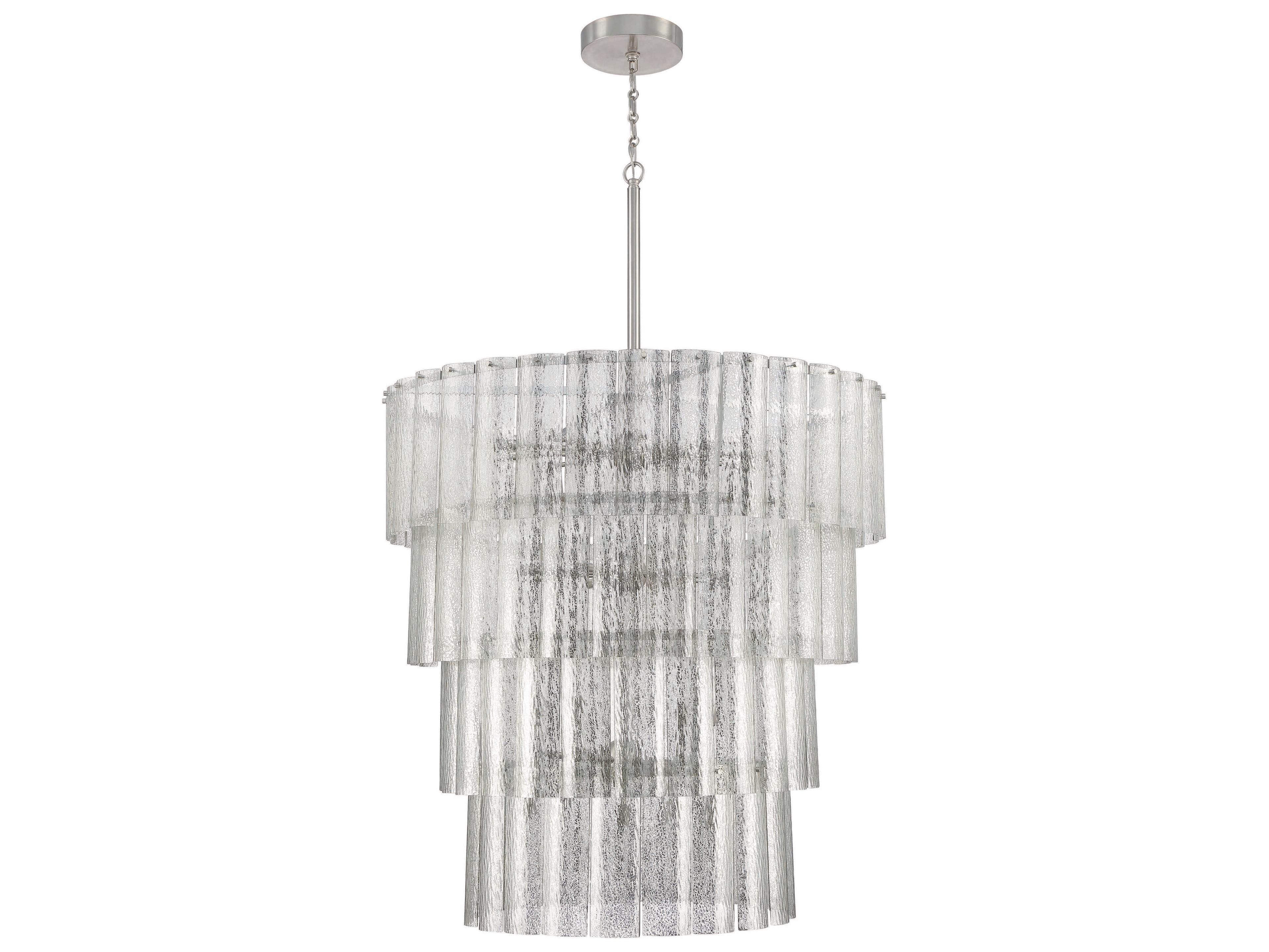 Craftmade Museo 28-Light Brushed Polished Nickel Glass Tiered Chandelier