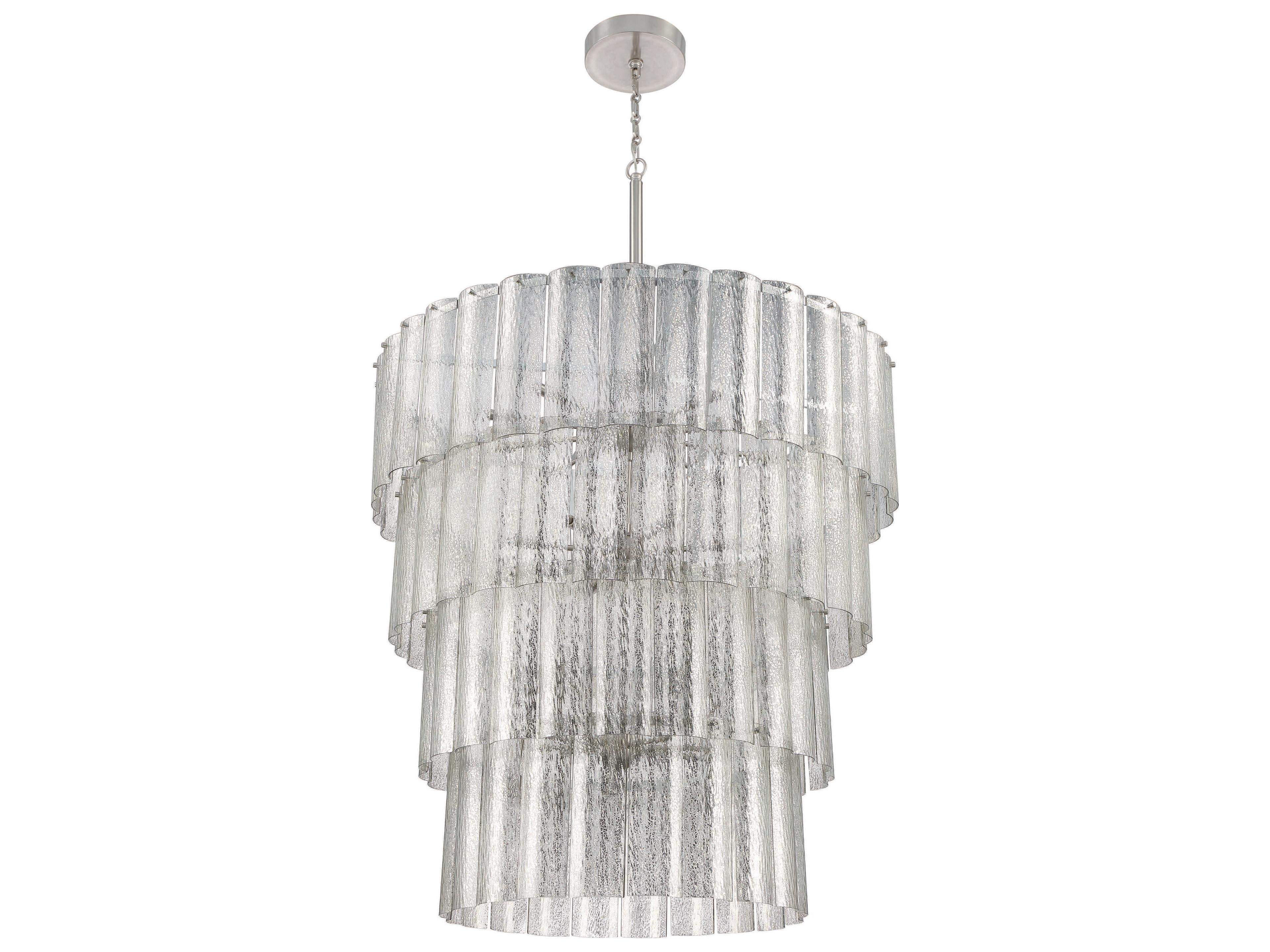 Craftmade Museo 28-Light Brushed Polished Nickel Glass Tiered Chandelier