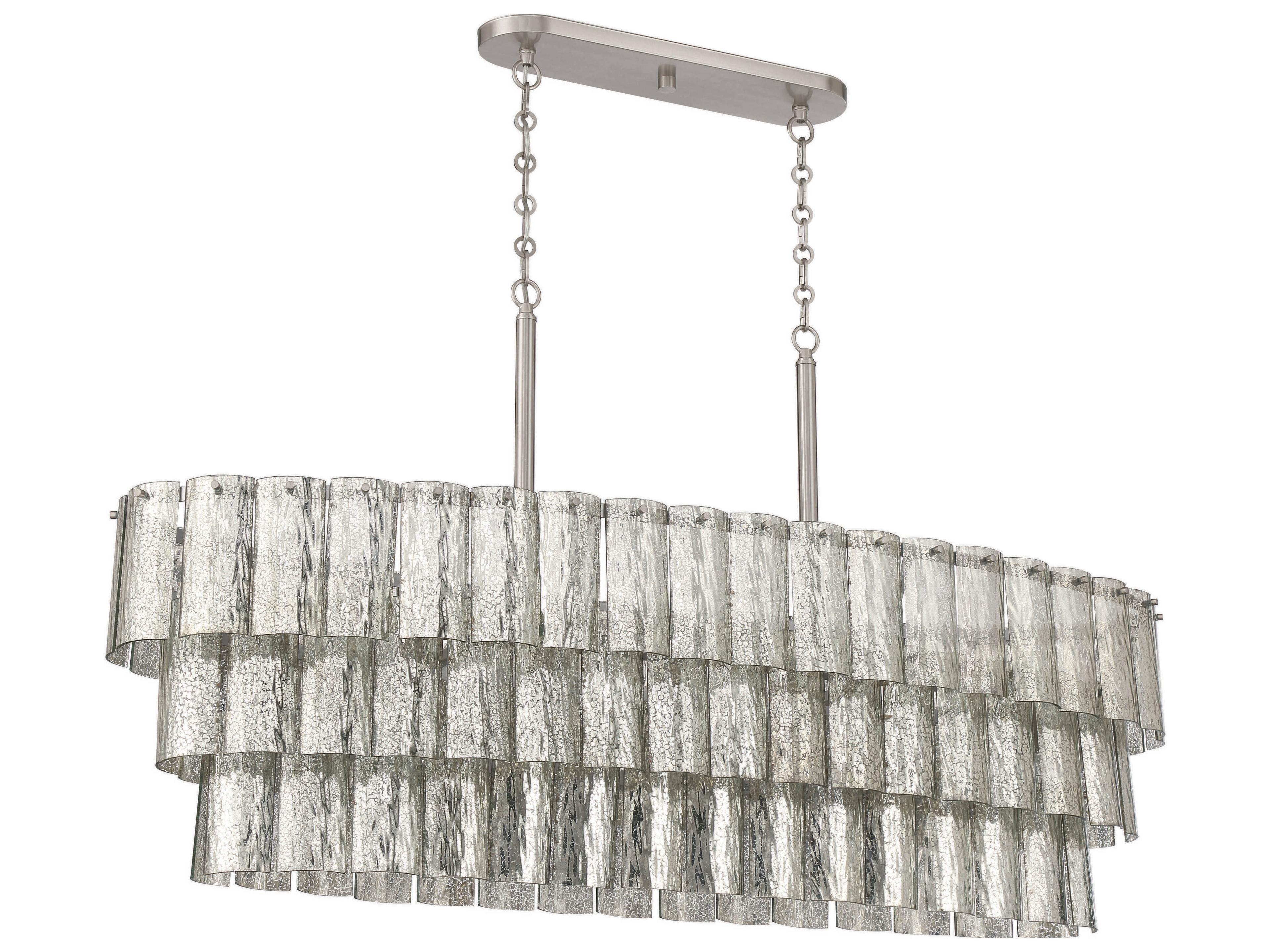 Museo 7-Light Brushed Polished Nickel Tiered Island Pendant