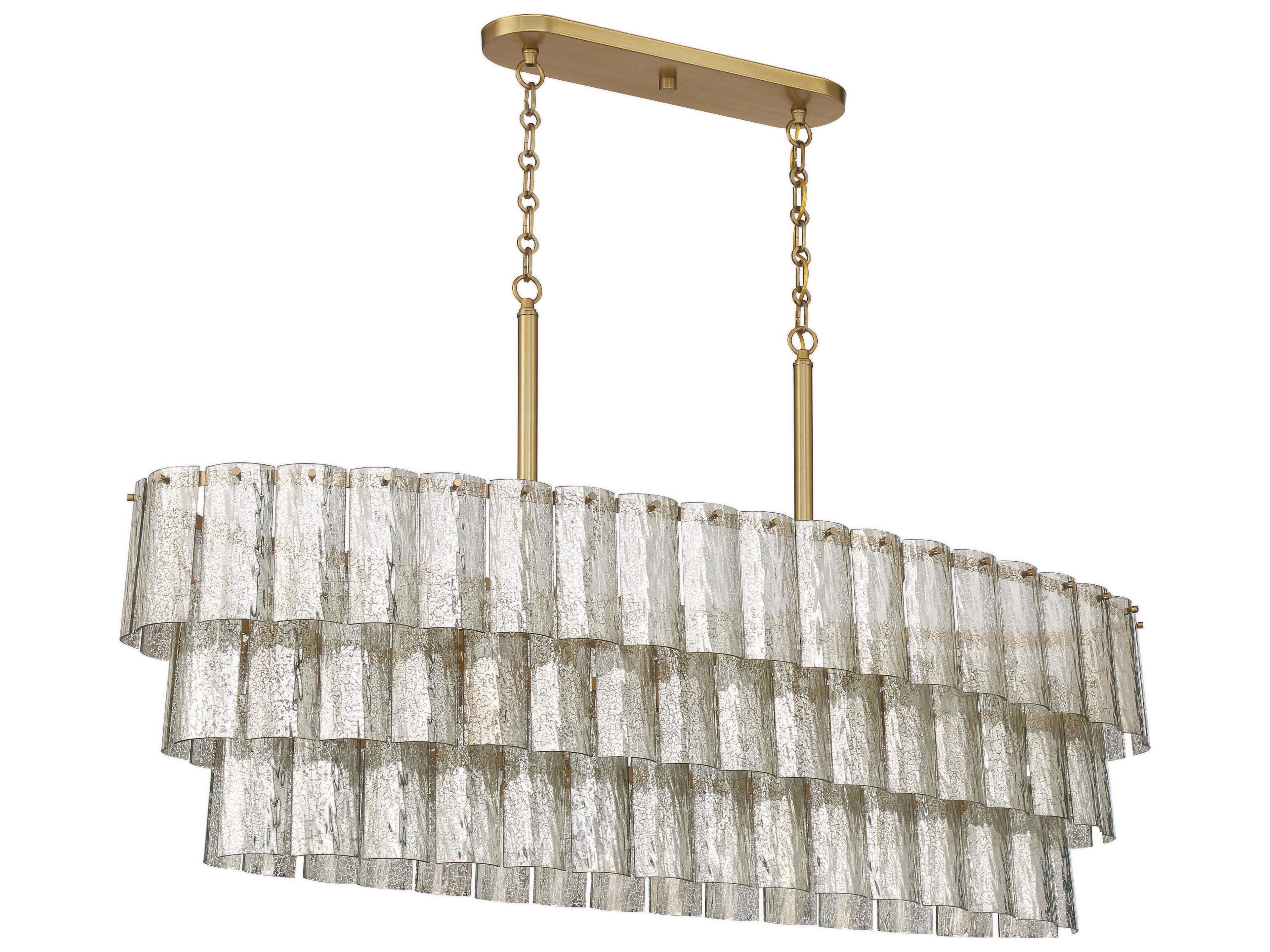Museo 7-Light Satin Brass Tiered Island Pendant
