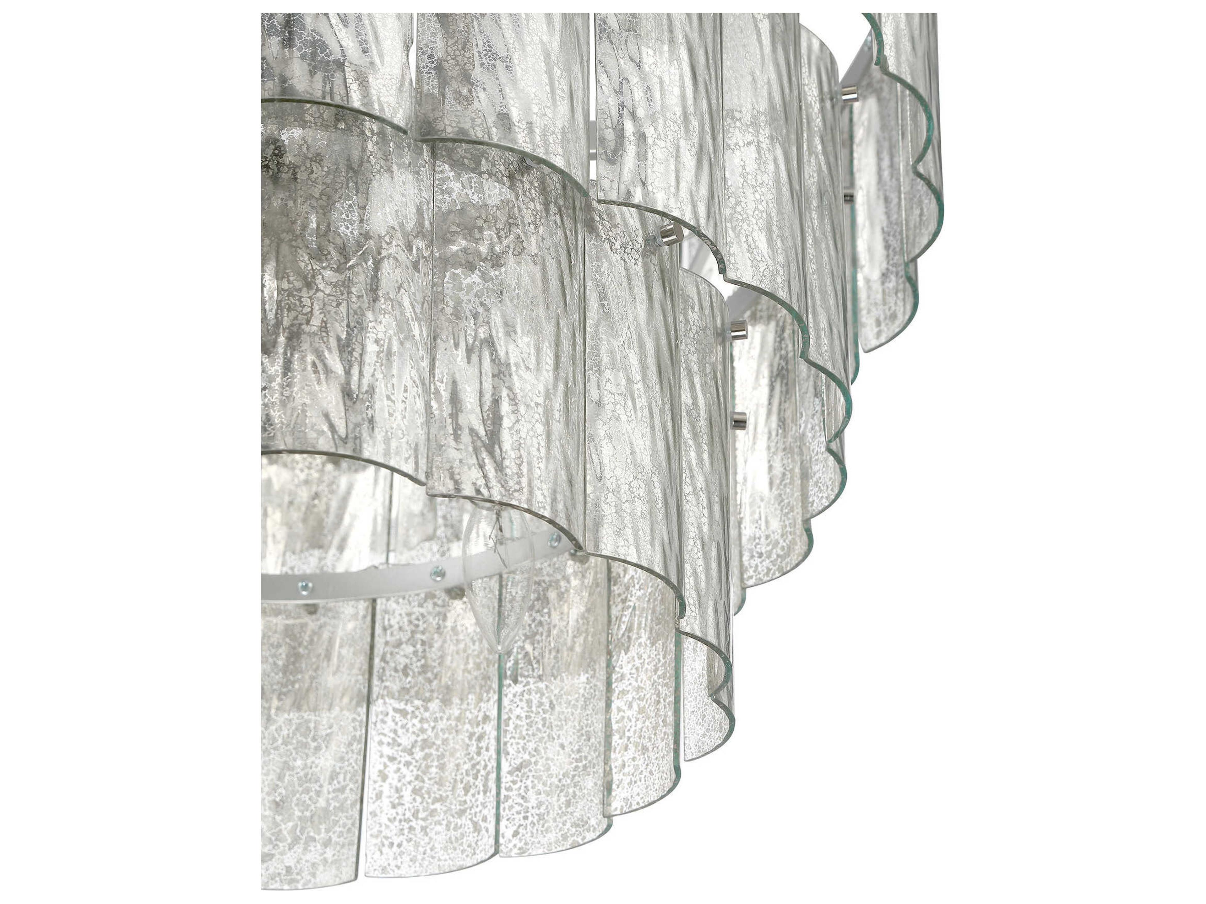 Craftmade Museo 12-Light Brushed Polished Nickel Glass Drum Pendant