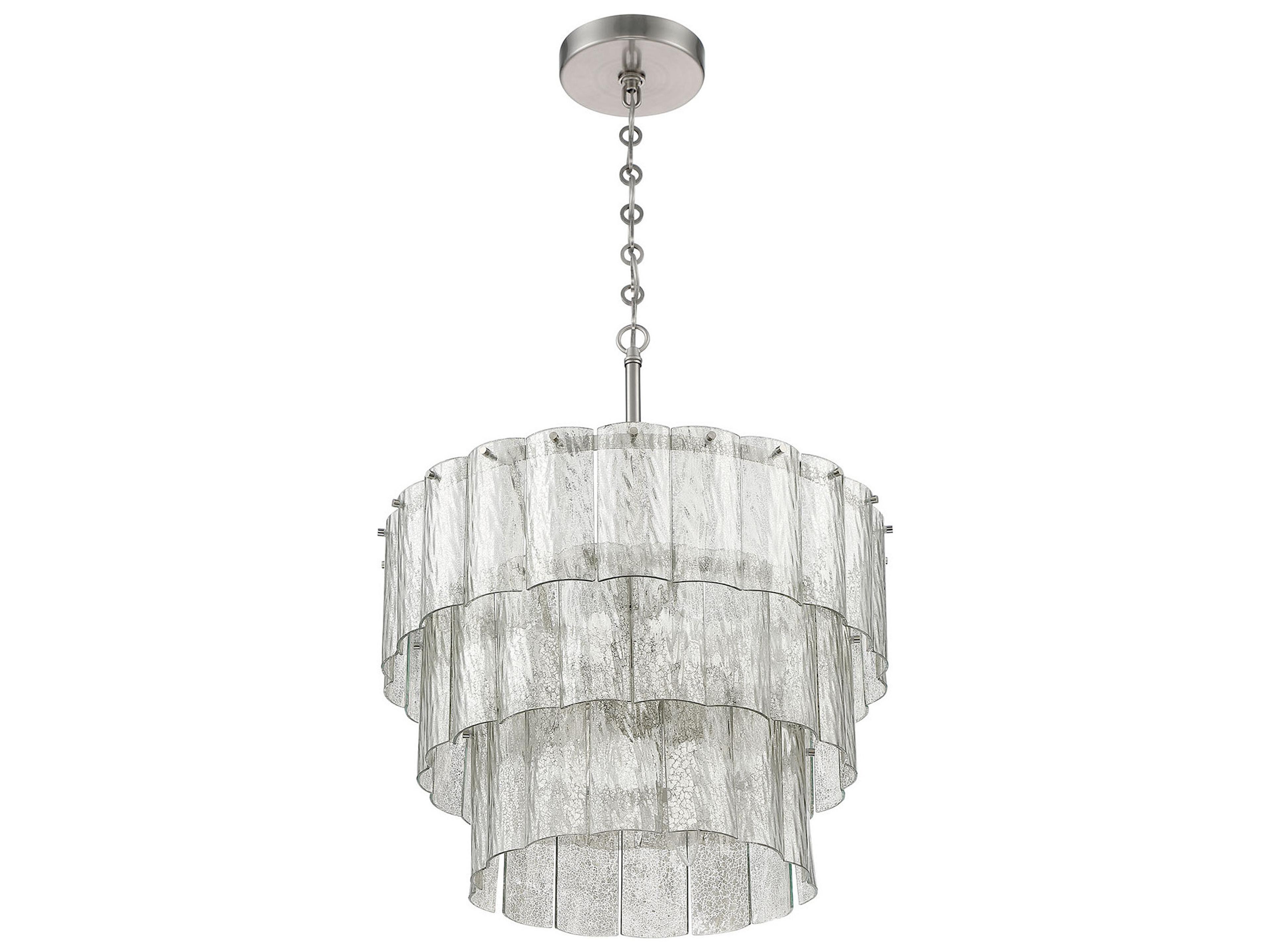 Craftmade Museo 9-Light Brushed Polished Nickel Glass Tiered Pendant