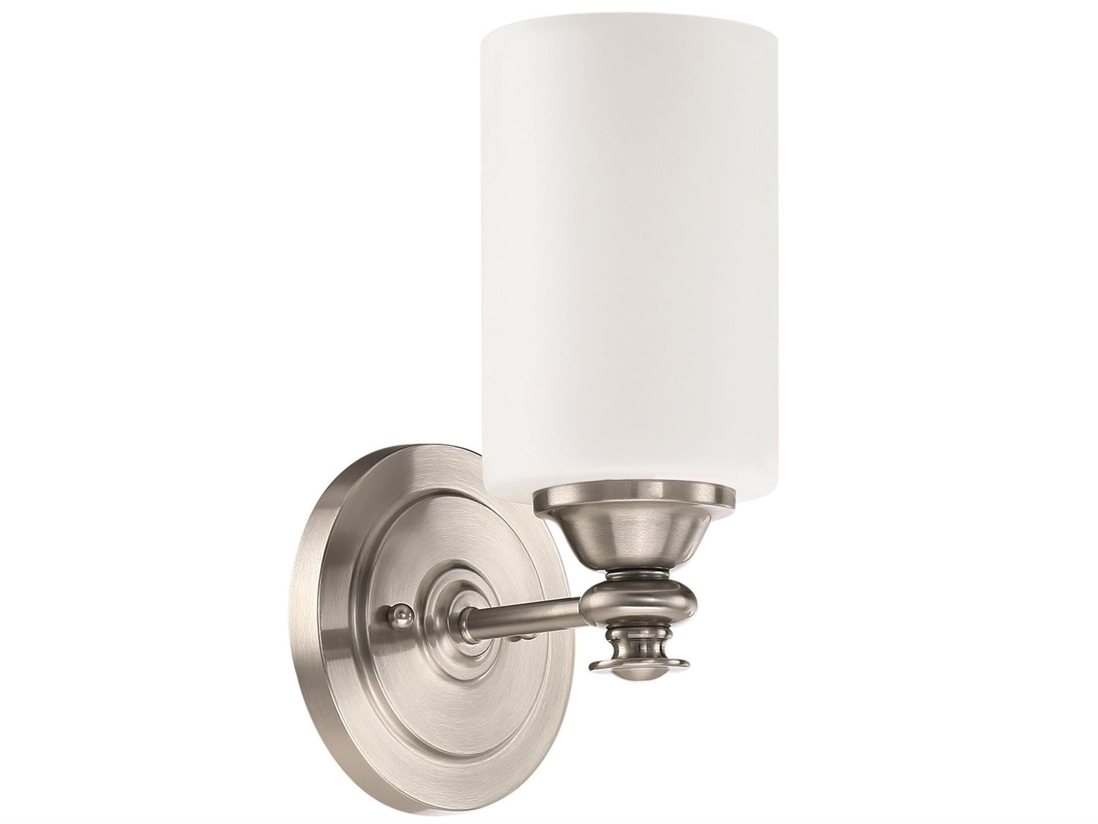 Dardyn 1-Light Brushed Polished Nickel Glass Vanity Light