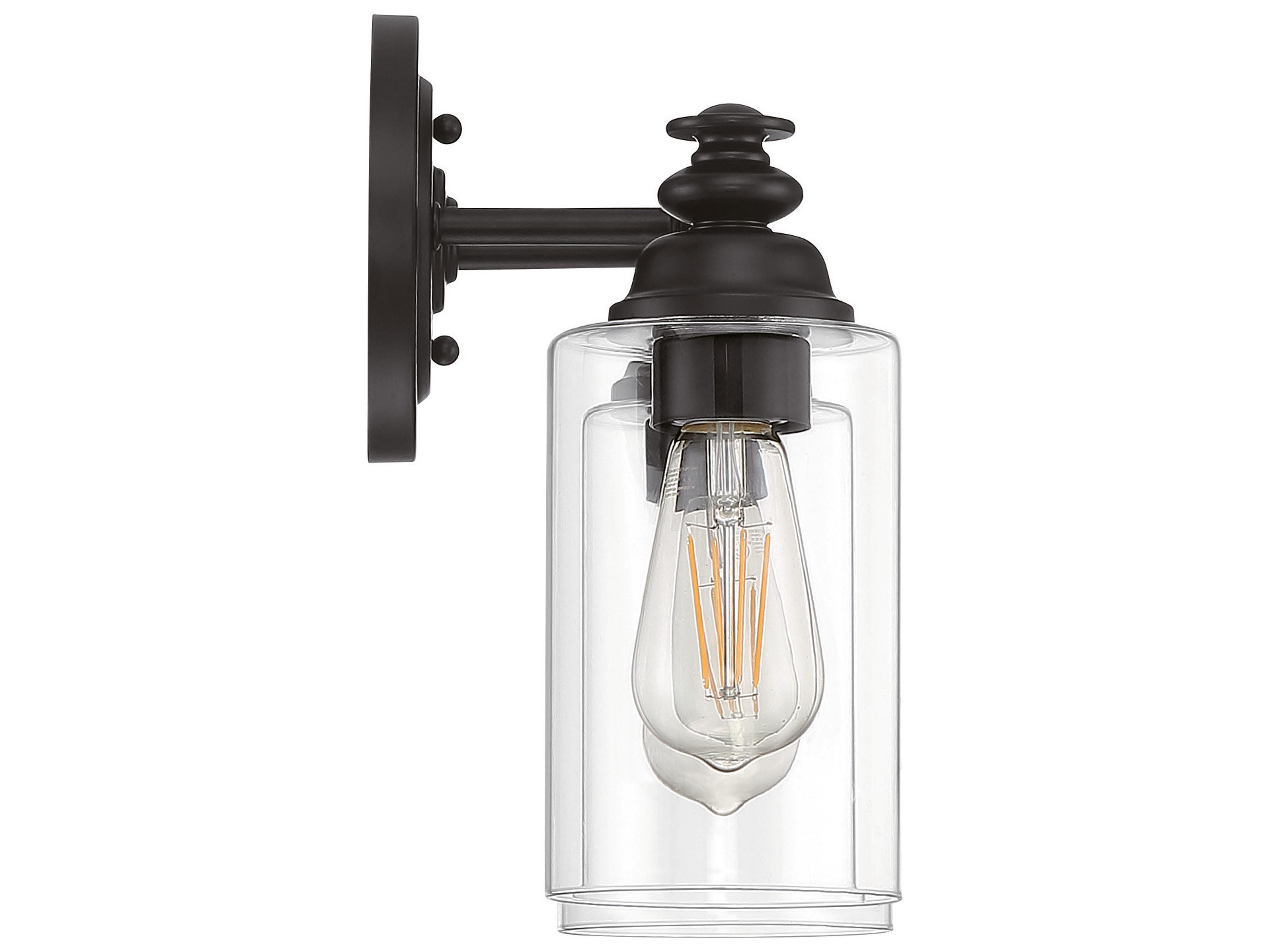 Craftmade Dardyn 2-Light Flat Black Glass Vanity Light