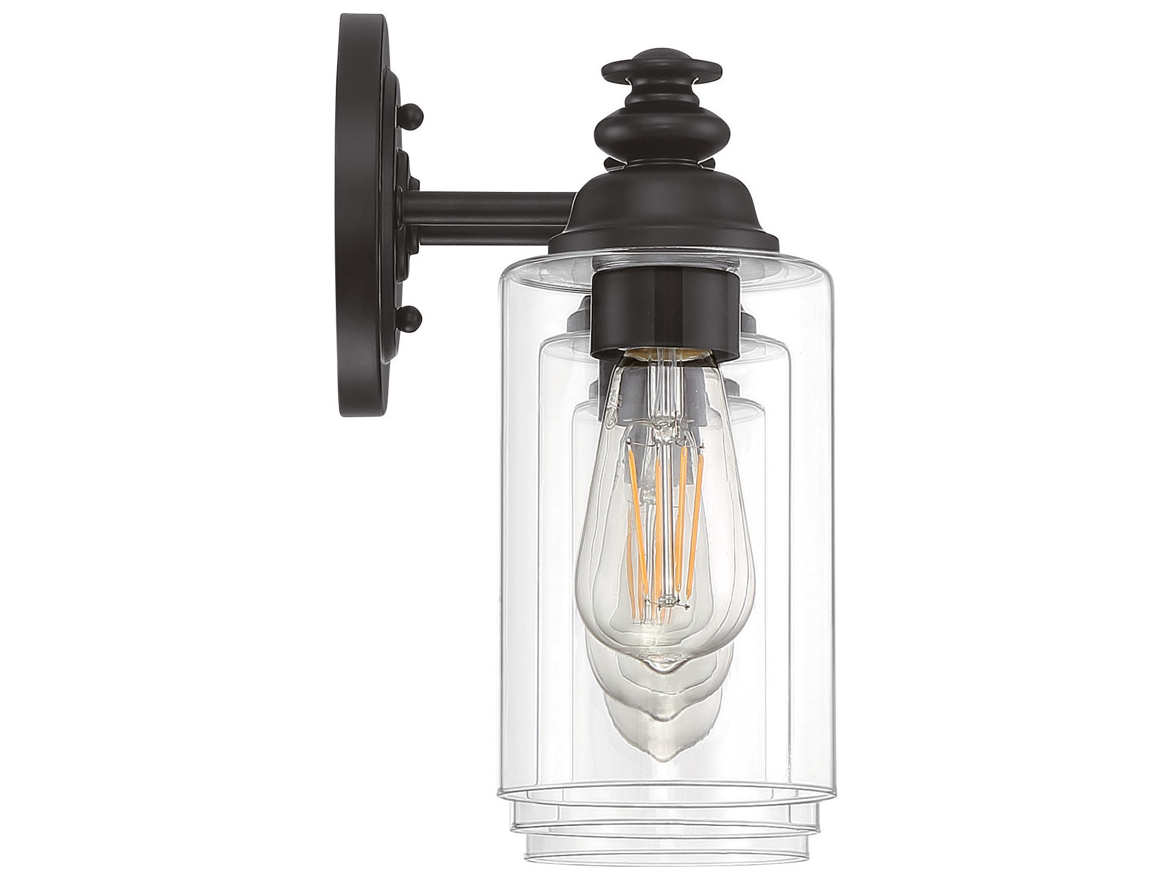 Craftmade Dardyn 3-Light Flat Black Glass Vanity Light