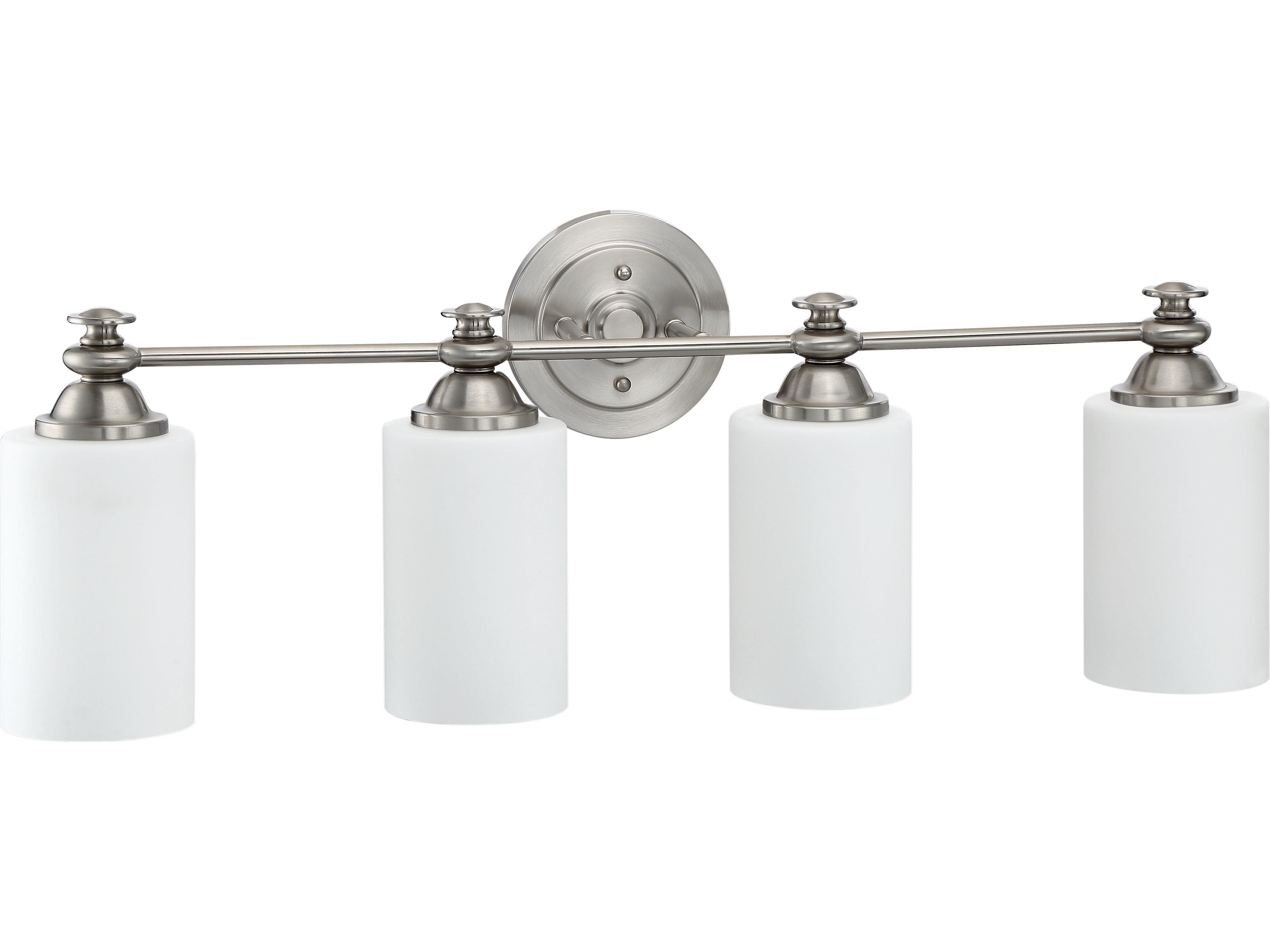 Craftmade Dardyn 4-Light Brushed Polished Nickel Glass Vanity Light