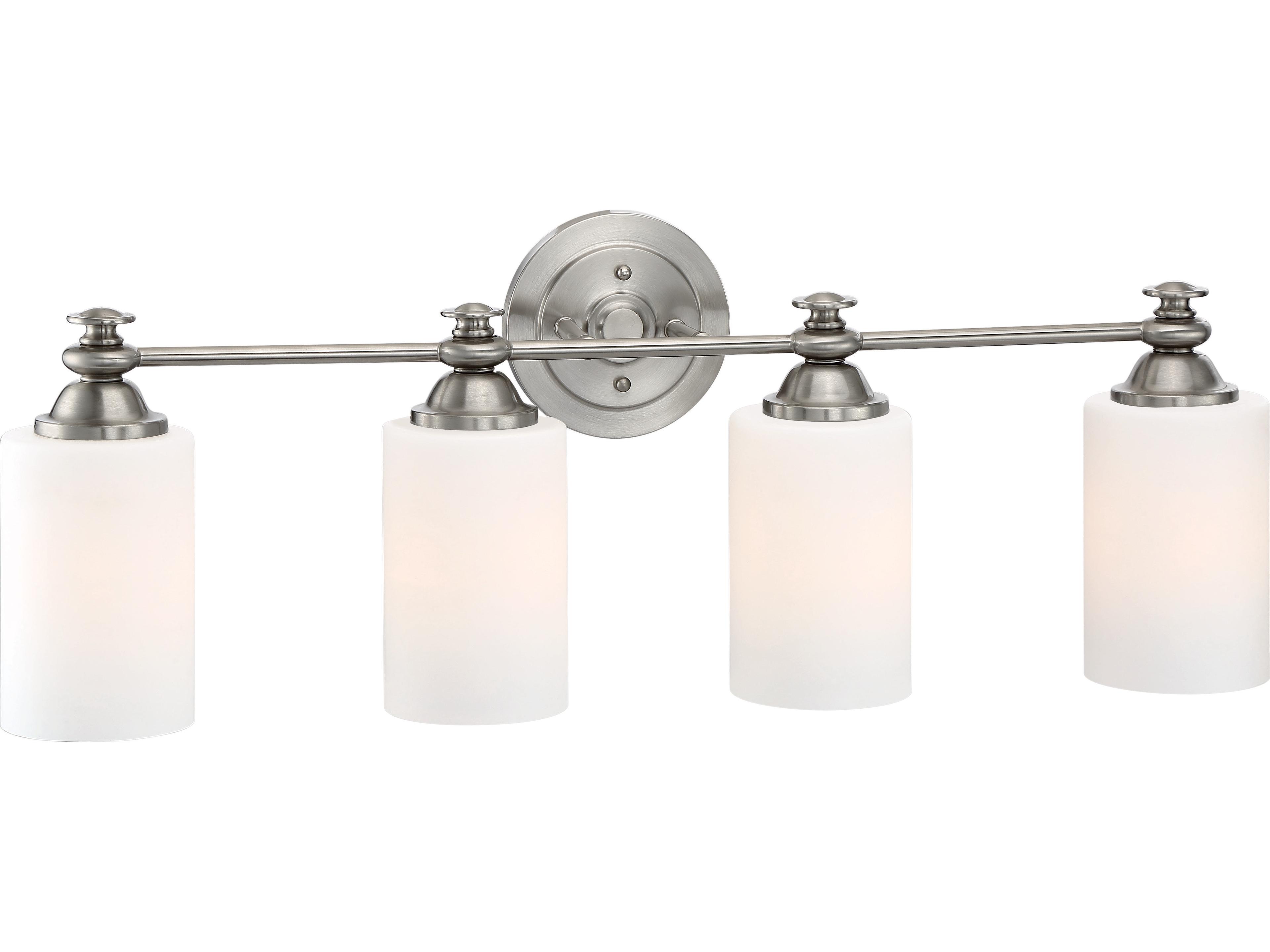 Craftmade Dardyn 4-Light Brushed Polished Nickel Glass Vanity Light