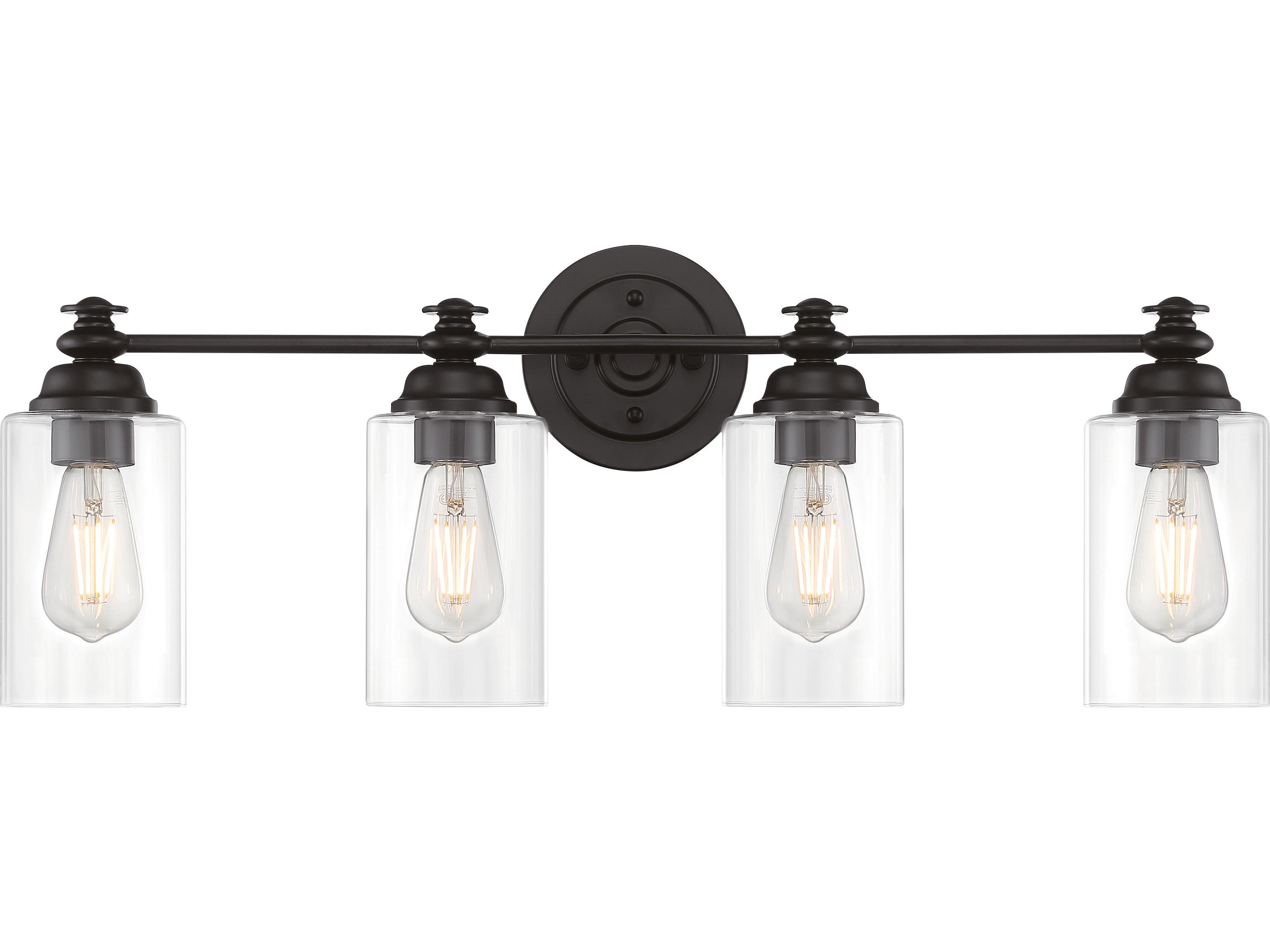 Craftmade Dardyn 4-Light Flat Black Glass Vanity Light