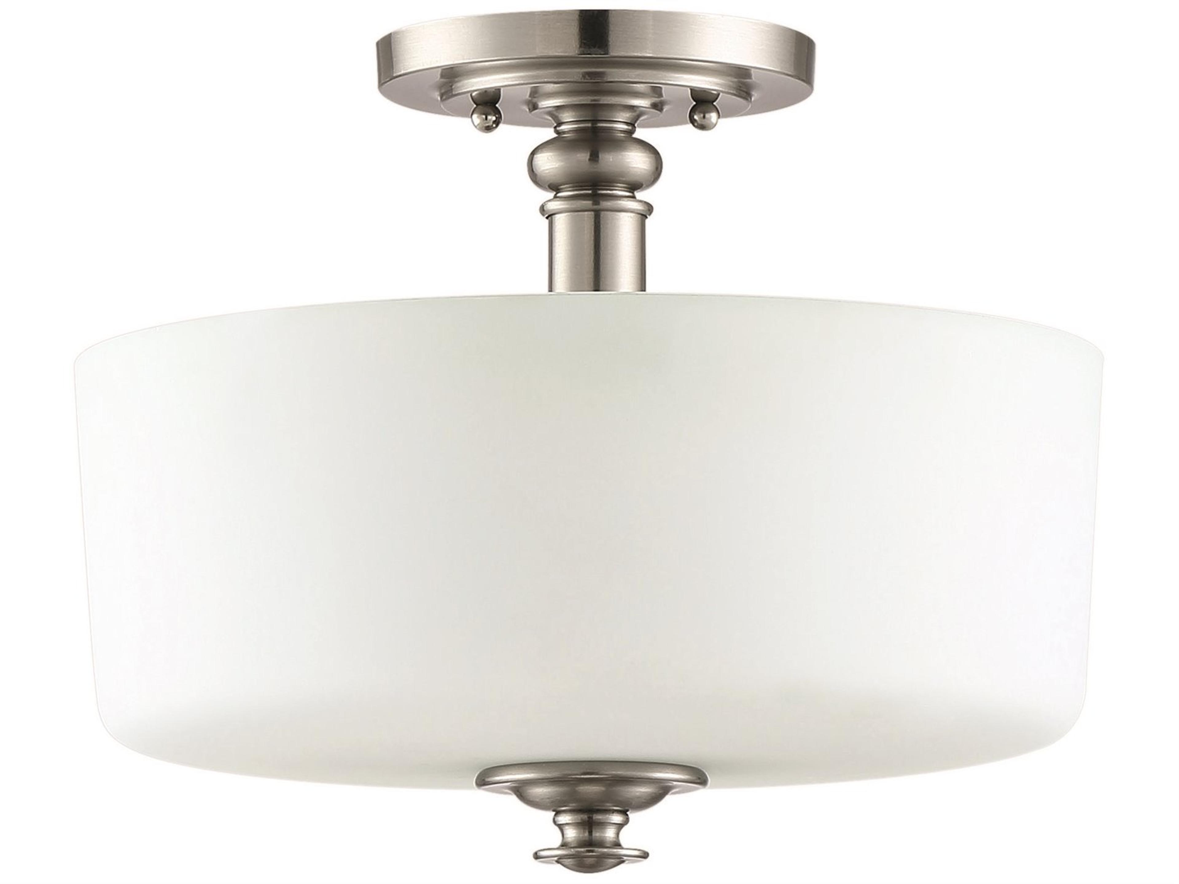 Dardyn 3-Light Brushed Polished Nickel Glass Drum Pendant