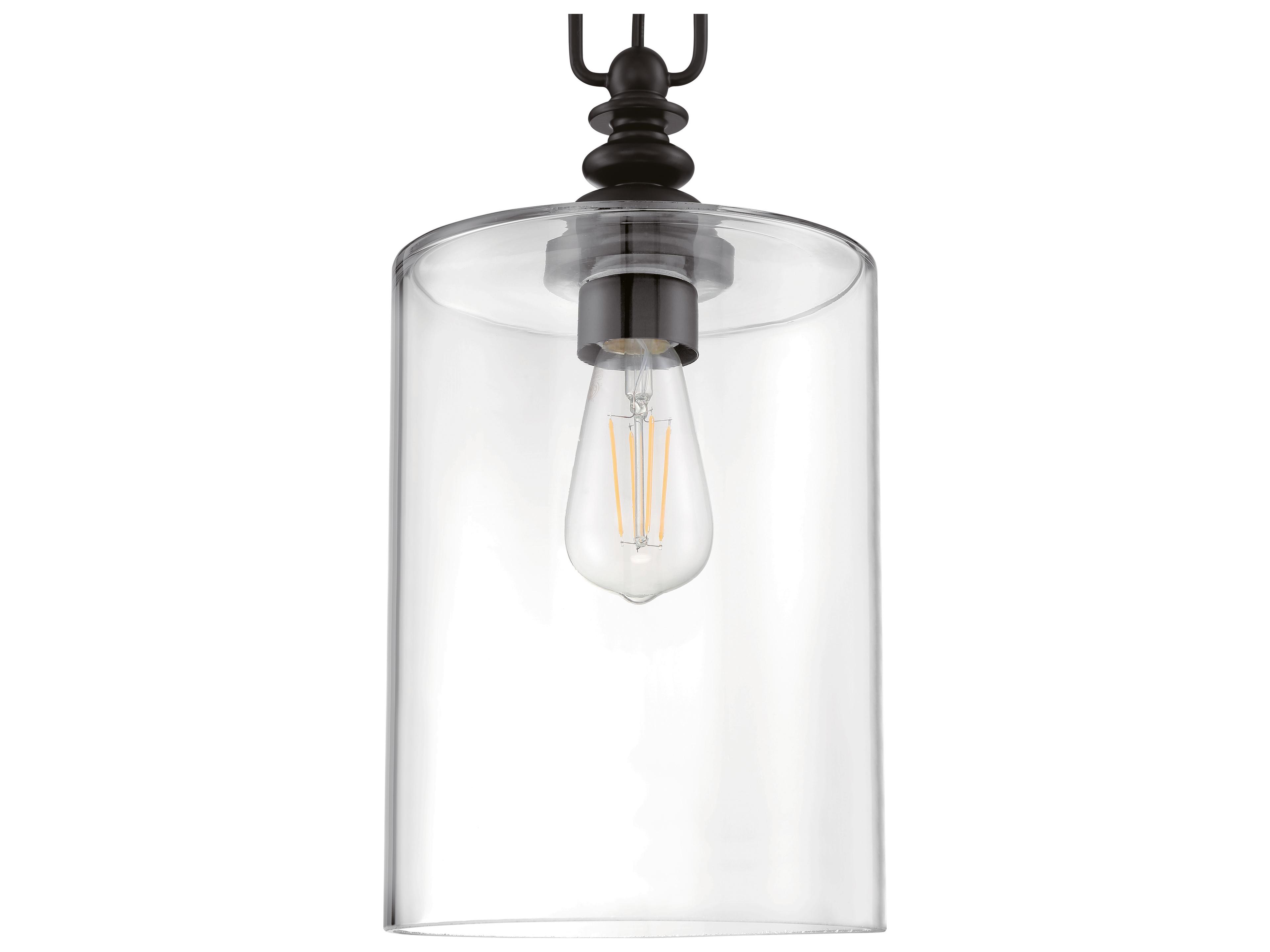 Craftmade Dardyn 1-Light Flat Black Glass Cylinder Mini Pendant