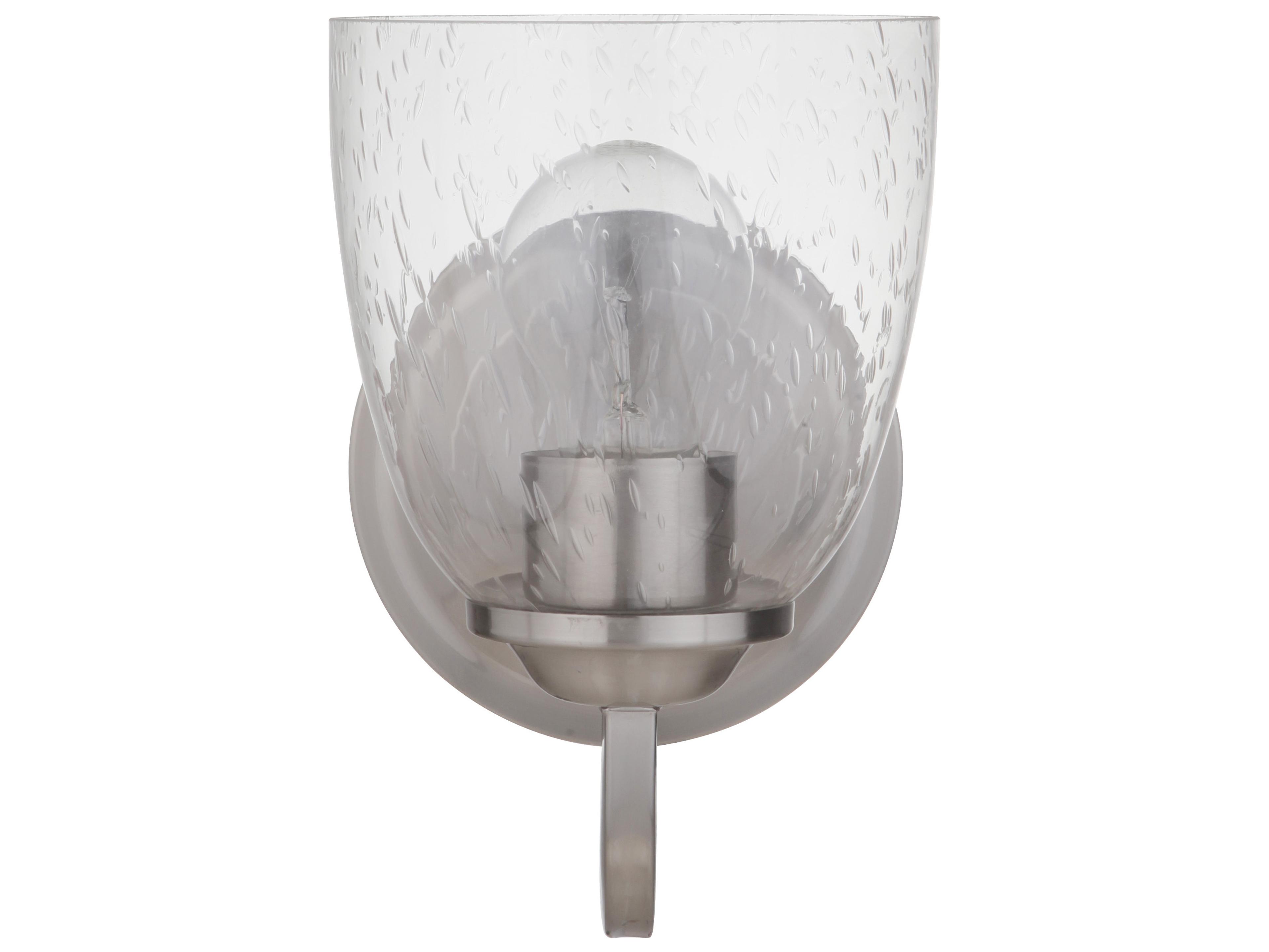 Craftmade Serene 1-Light Brushed Polished Nickel Glass Vanity Light