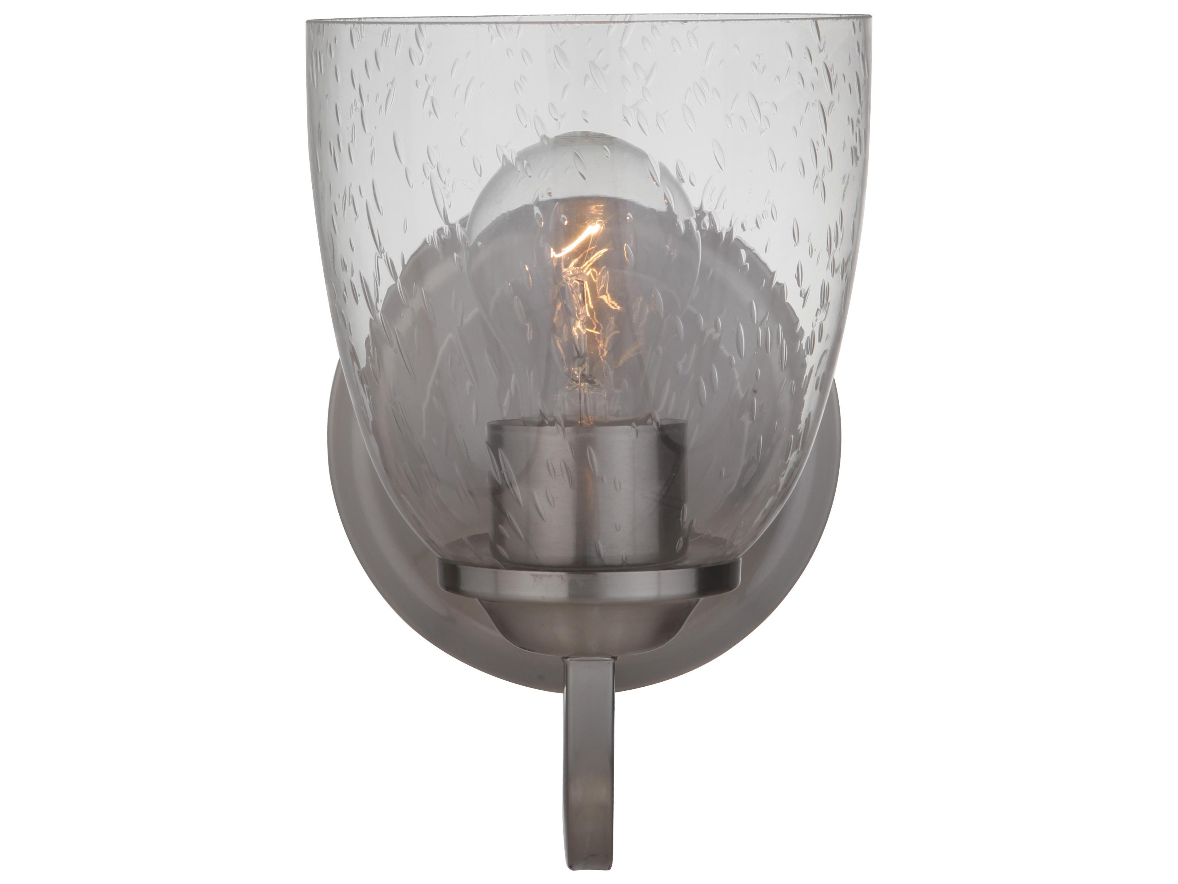 Craftmade Serene 1-Light Brushed Polished Nickel Glass Vanity Light