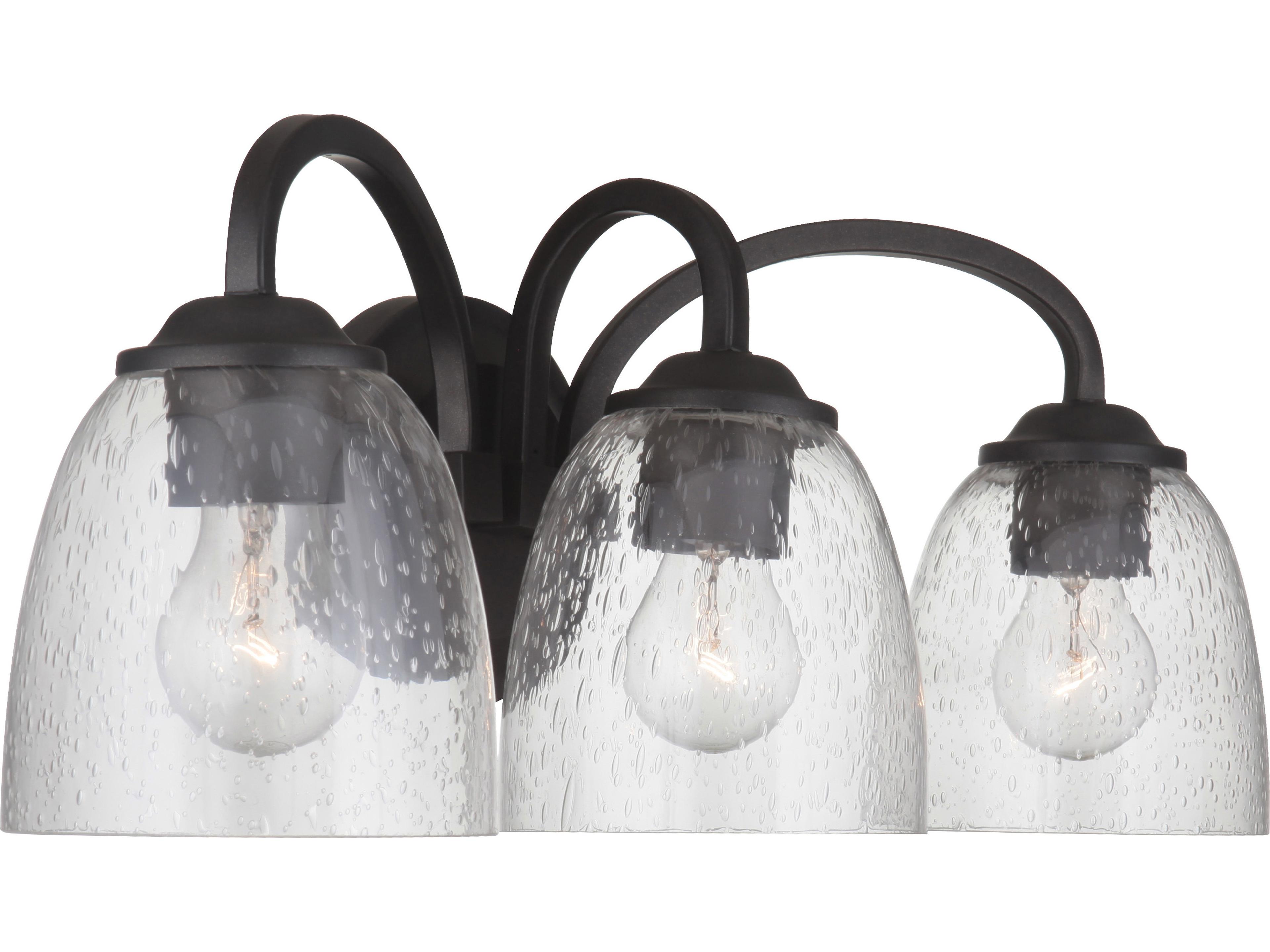 Craftmade Serene 3-Light Espresso Black Glass Vanity Light