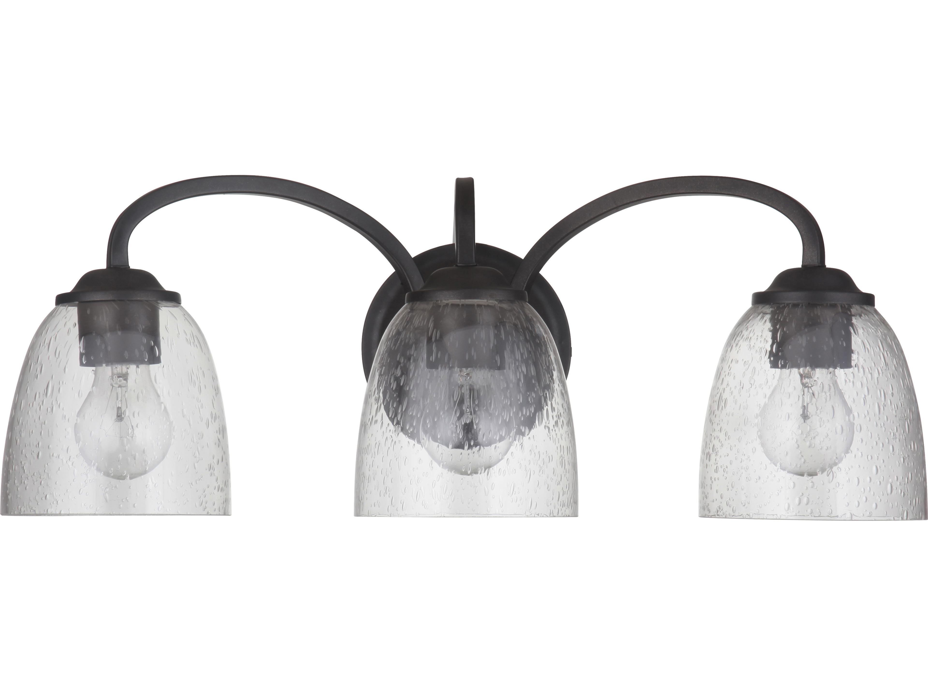 Craftmade Serene 3-Light Espresso Black Glass Vanity Light