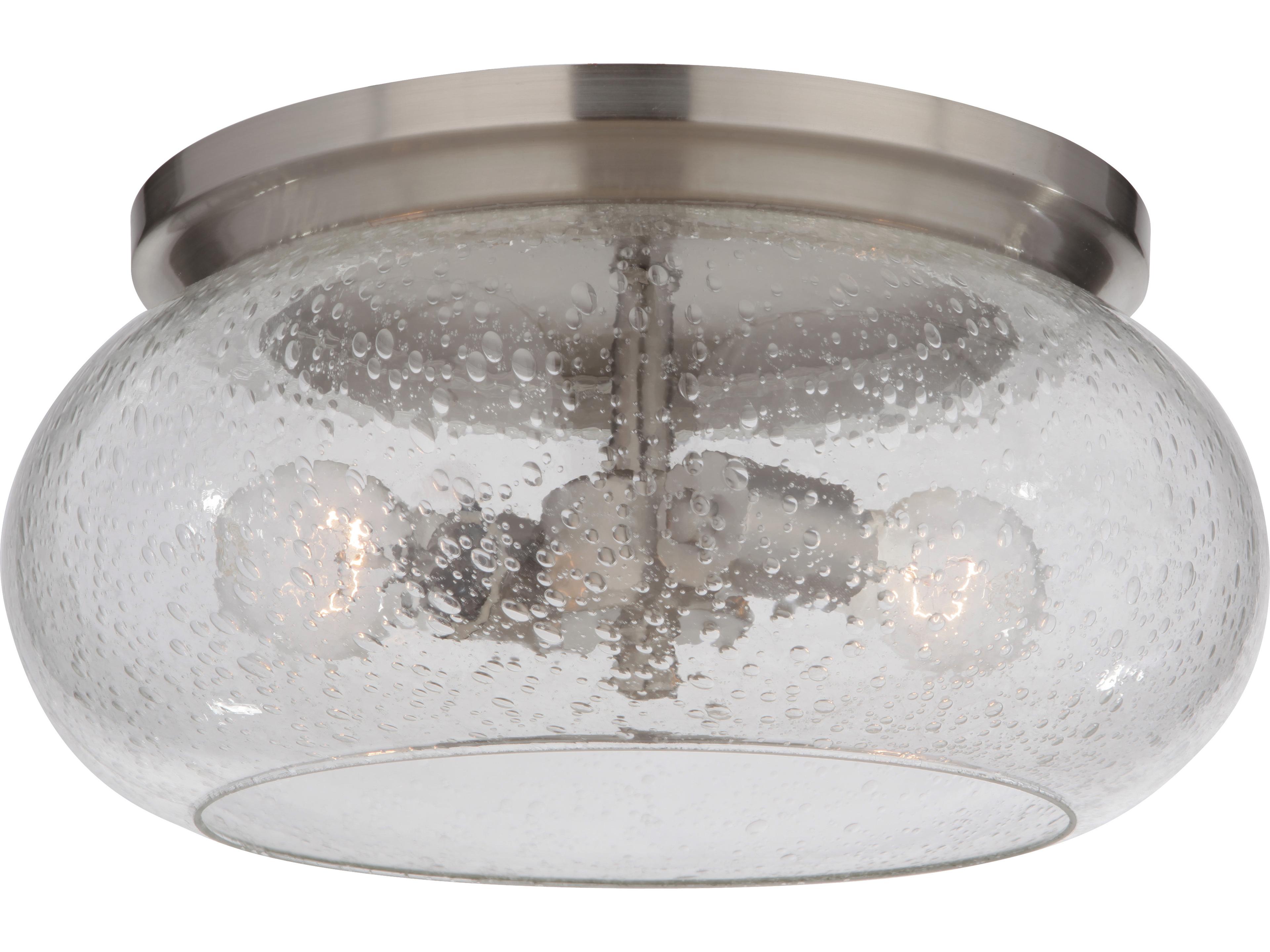 Craftmade Serene 2-Light Brushed Polished Nickel Glass Round Flush Mount