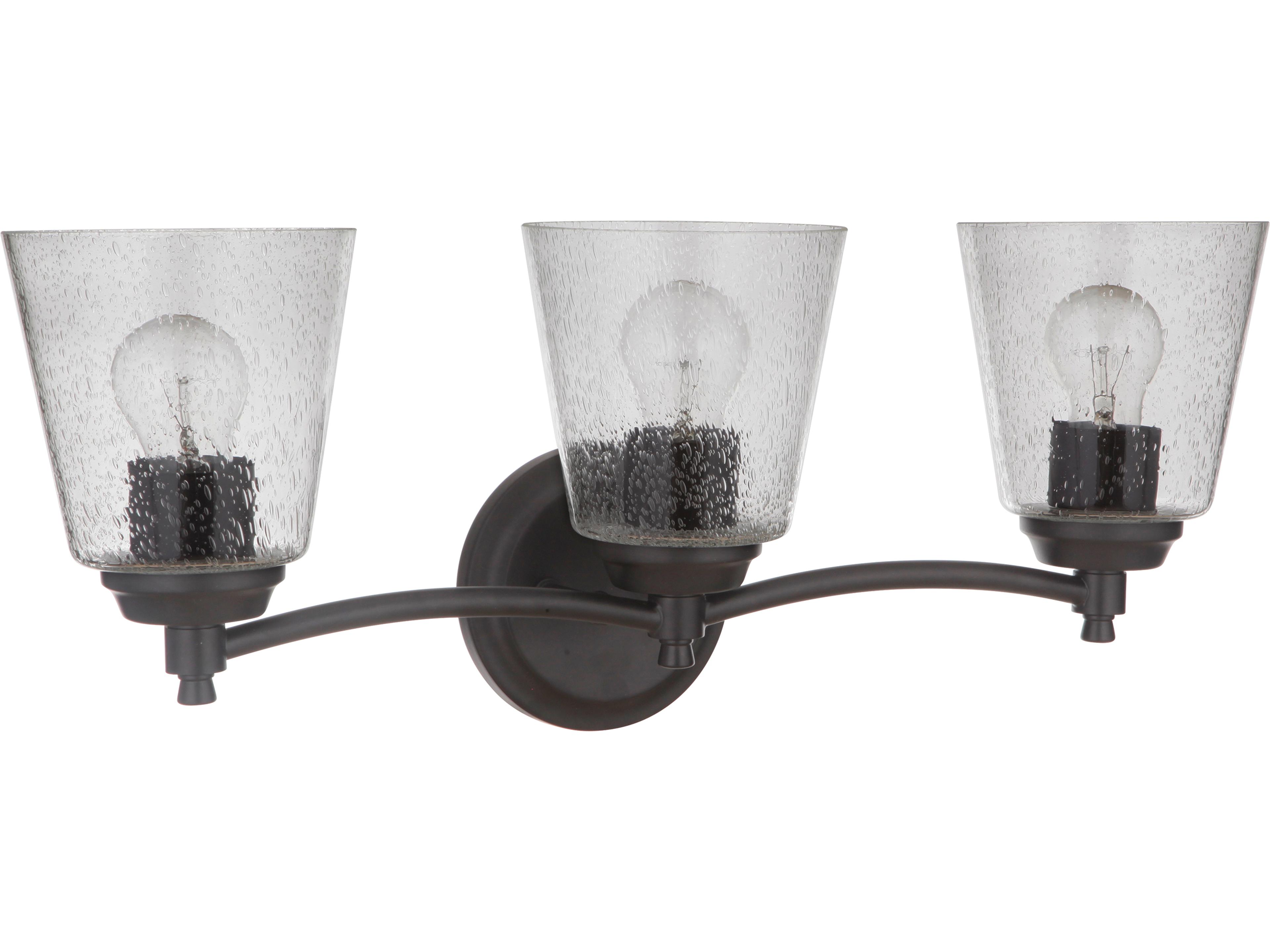 Tyler 3-Light Flat Black Glass Vanity Light