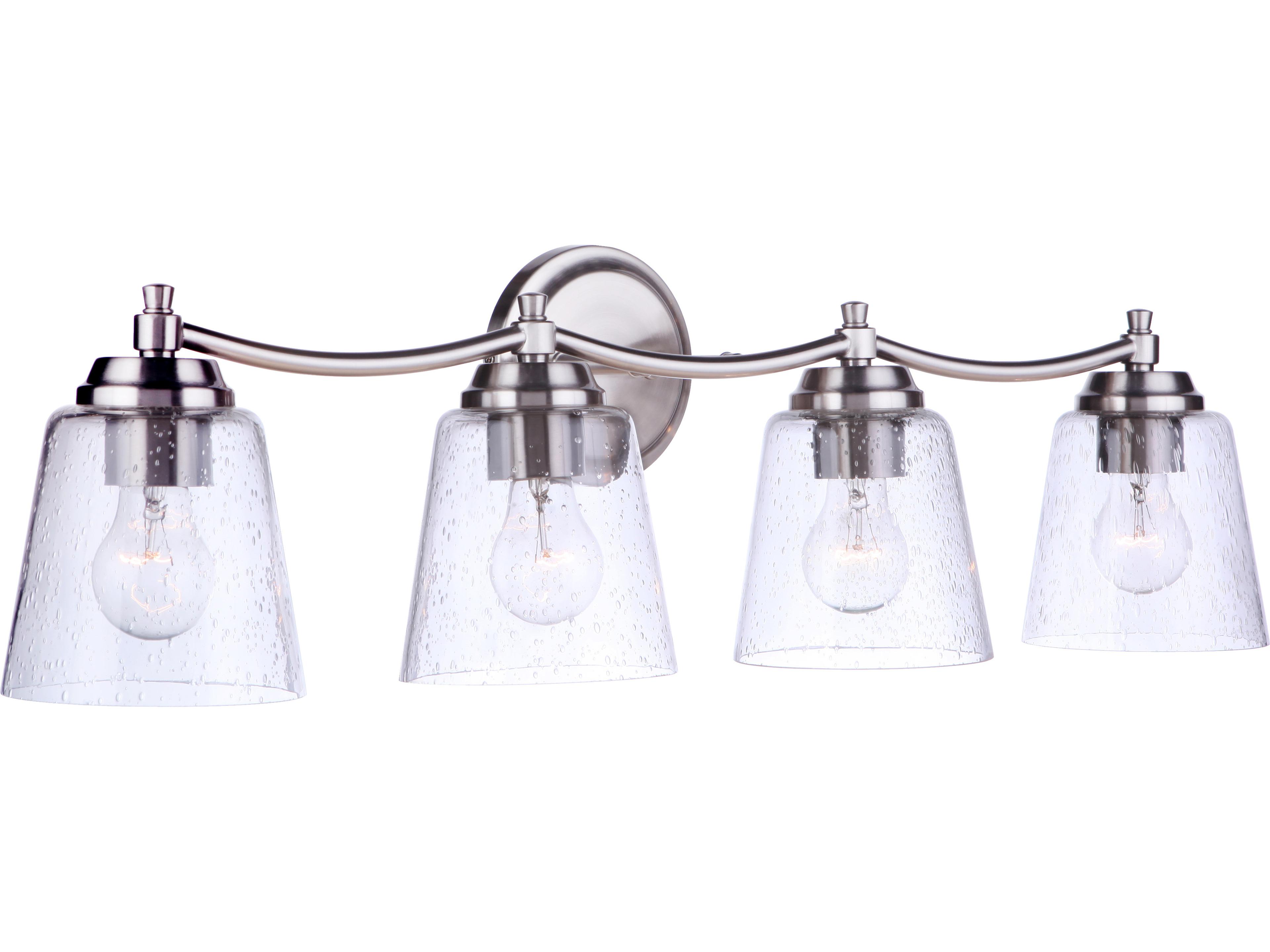 Craftmade Tyler 4-Light Brushed Polished Nickel Glass Vanity Light