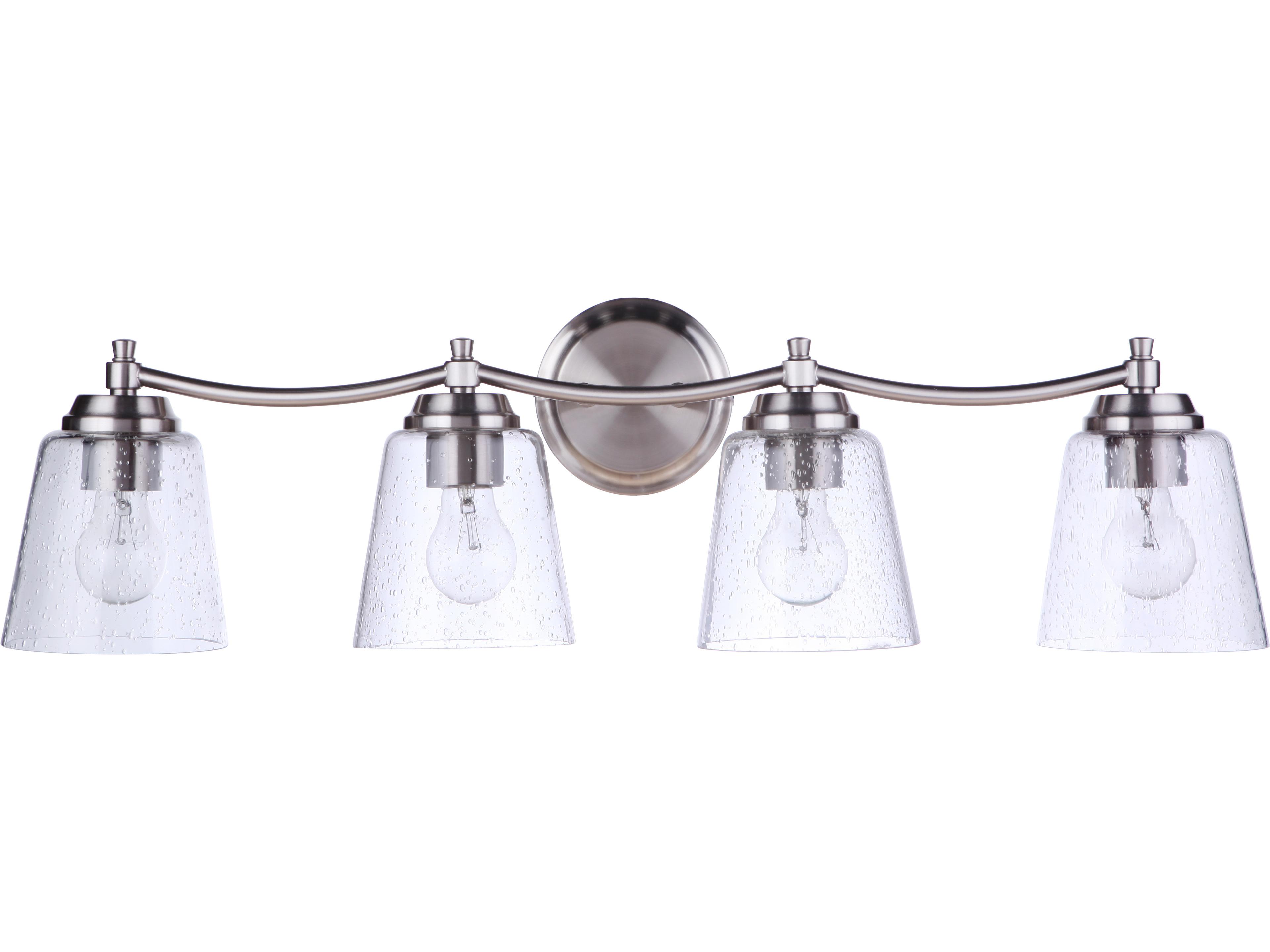 Craftmade Tyler 4-Light Brushed Polished Nickel Glass Vanity Light