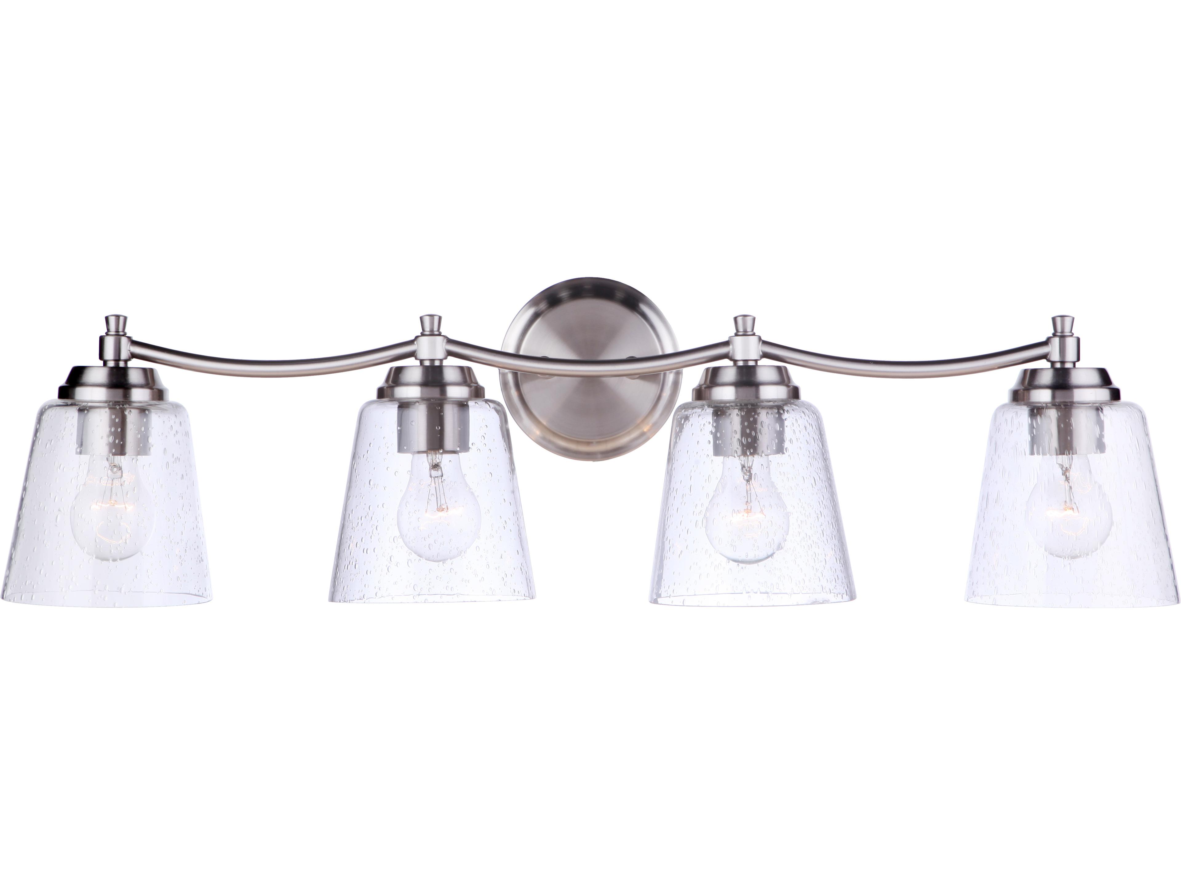 Craftmade Tyler 4-Light Brushed Polished Nickel Glass Vanity Light