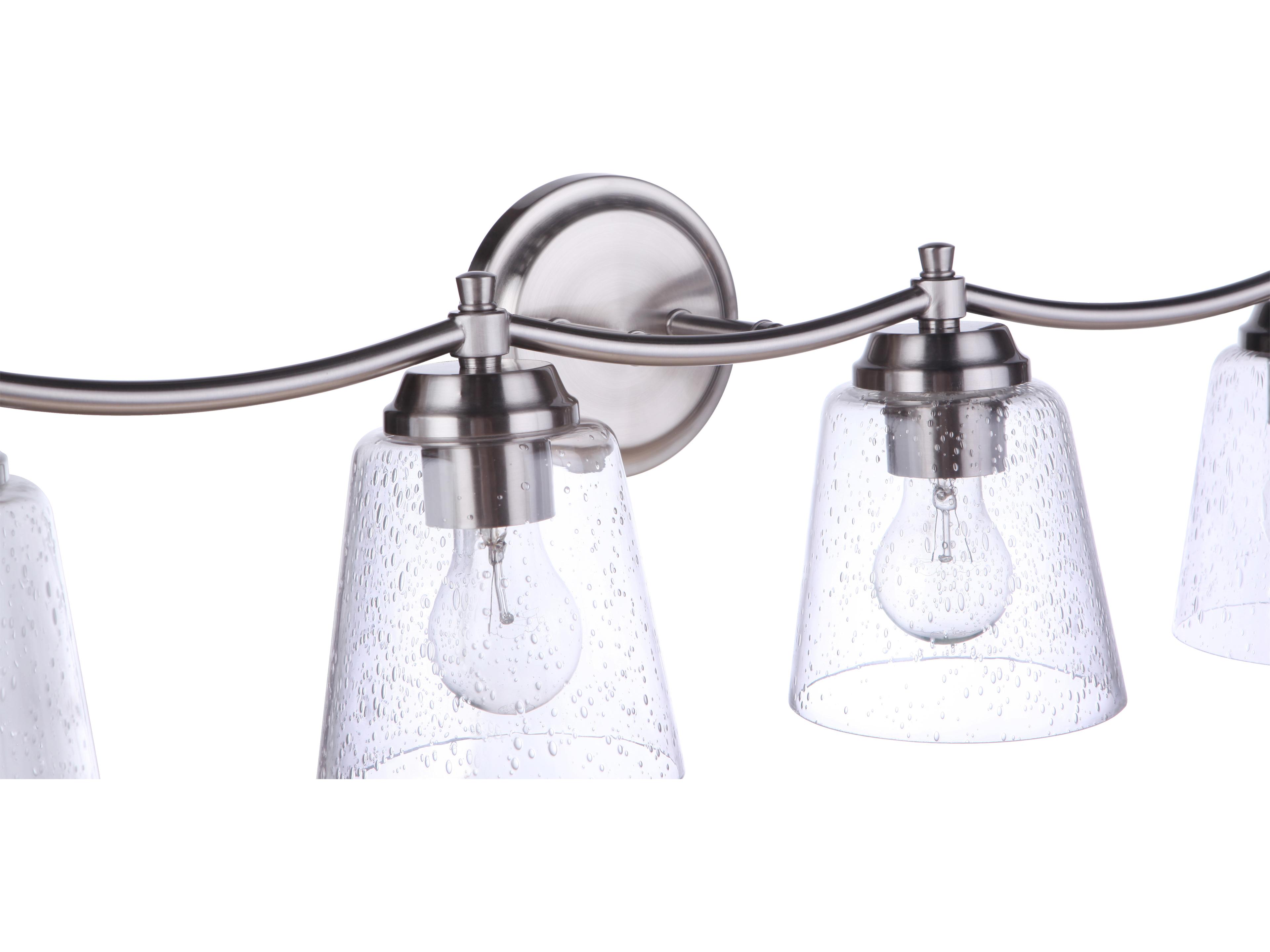 Craftmade Tyler 4-Light Brushed Polished Nickel Glass Vanity Light