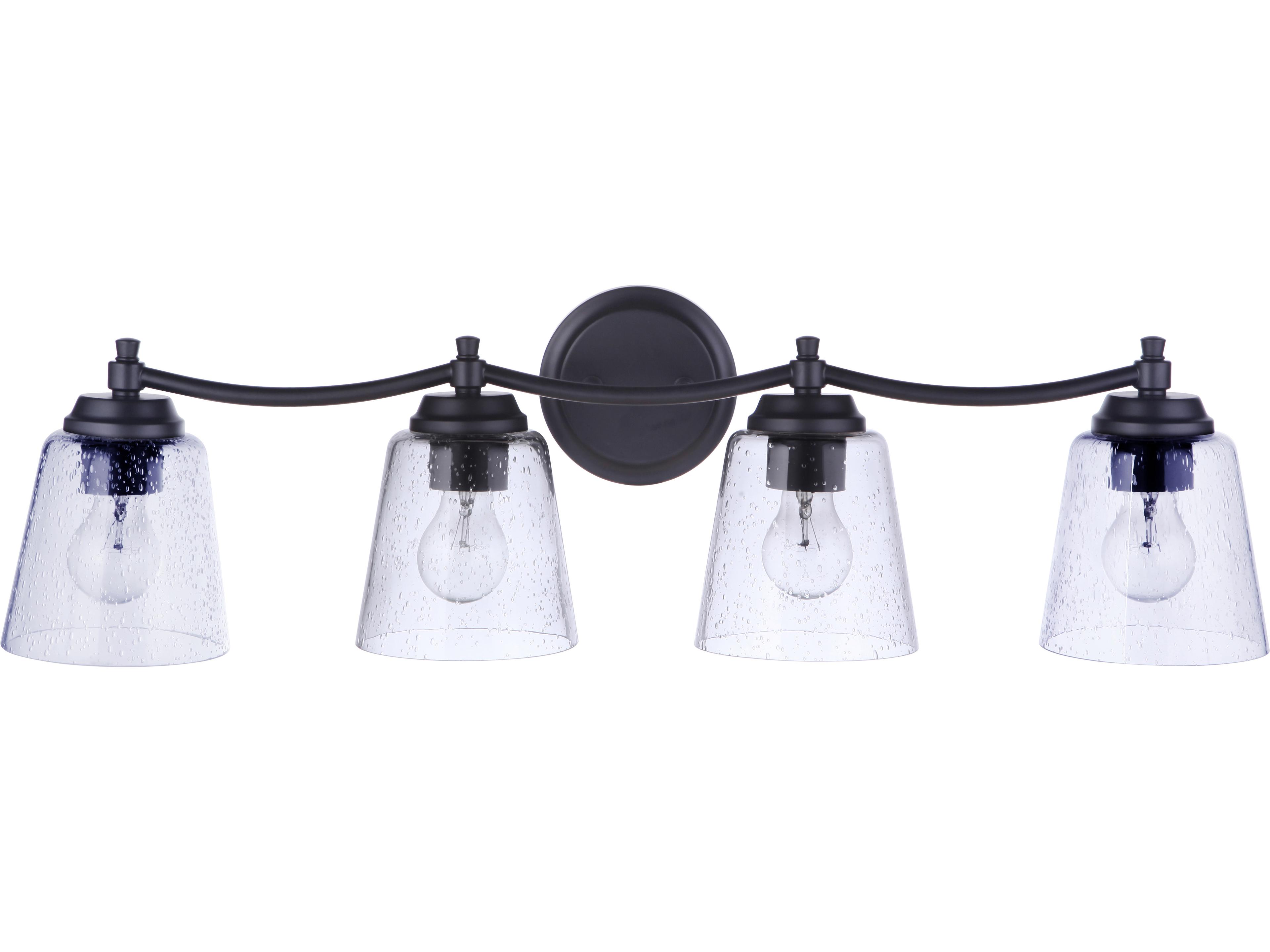 Tyler 4-Light Flat Black Glass Vanity Light