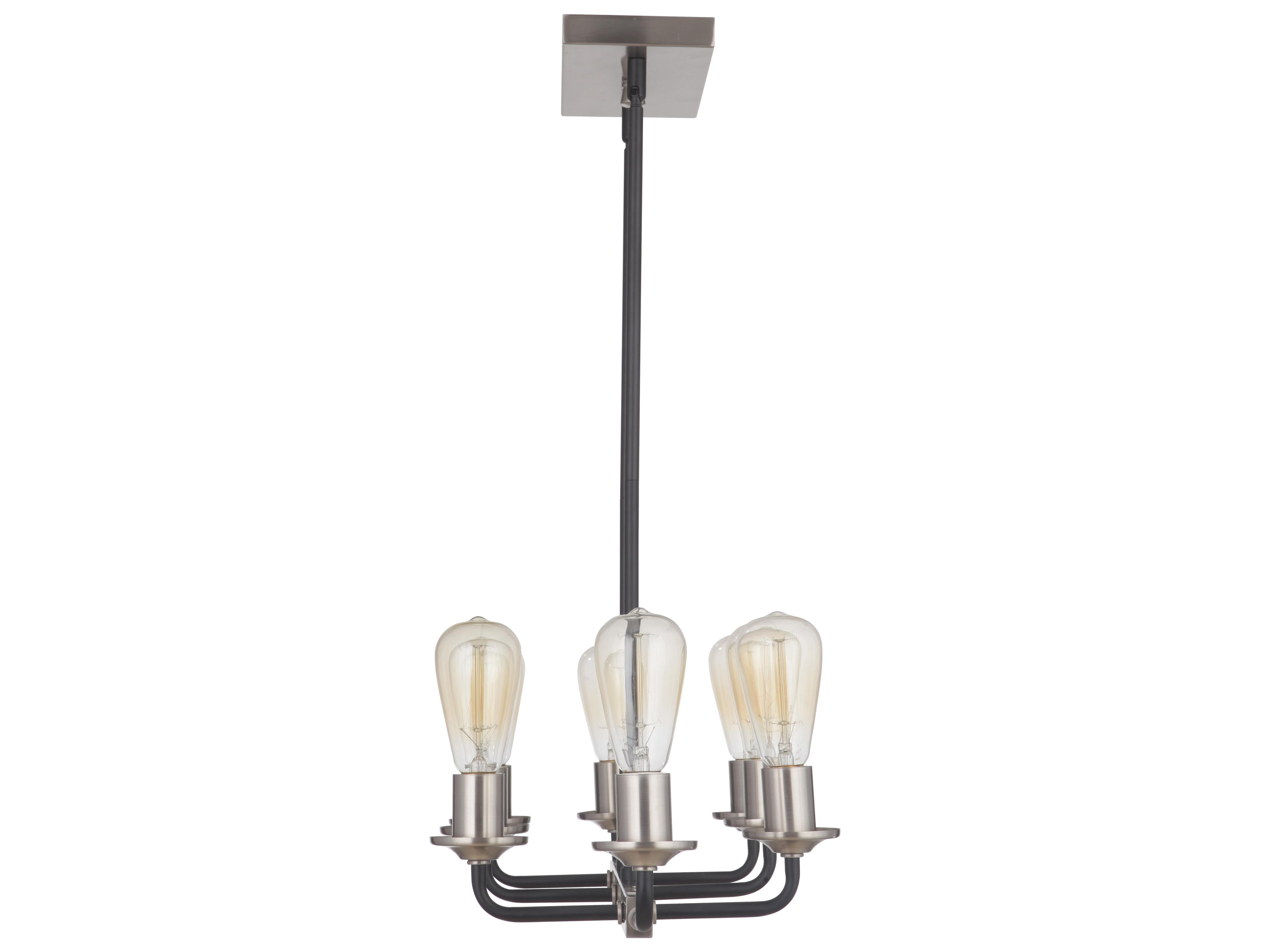 Craftmade Randolph 8-Light Flat Black Brushed Polished Nickel Linear Island Pendant