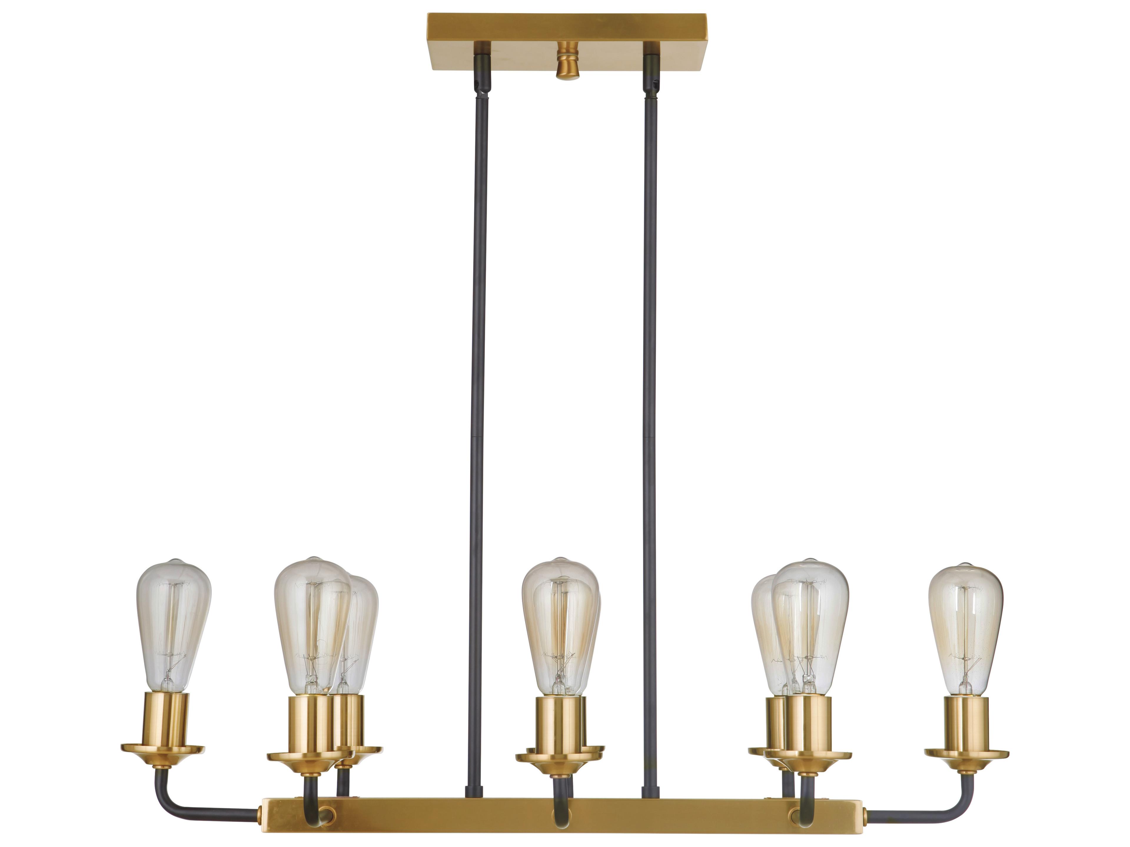 Craftmade Randolph 8-Light Flat Black Satin Brass Linear Island Pendant
