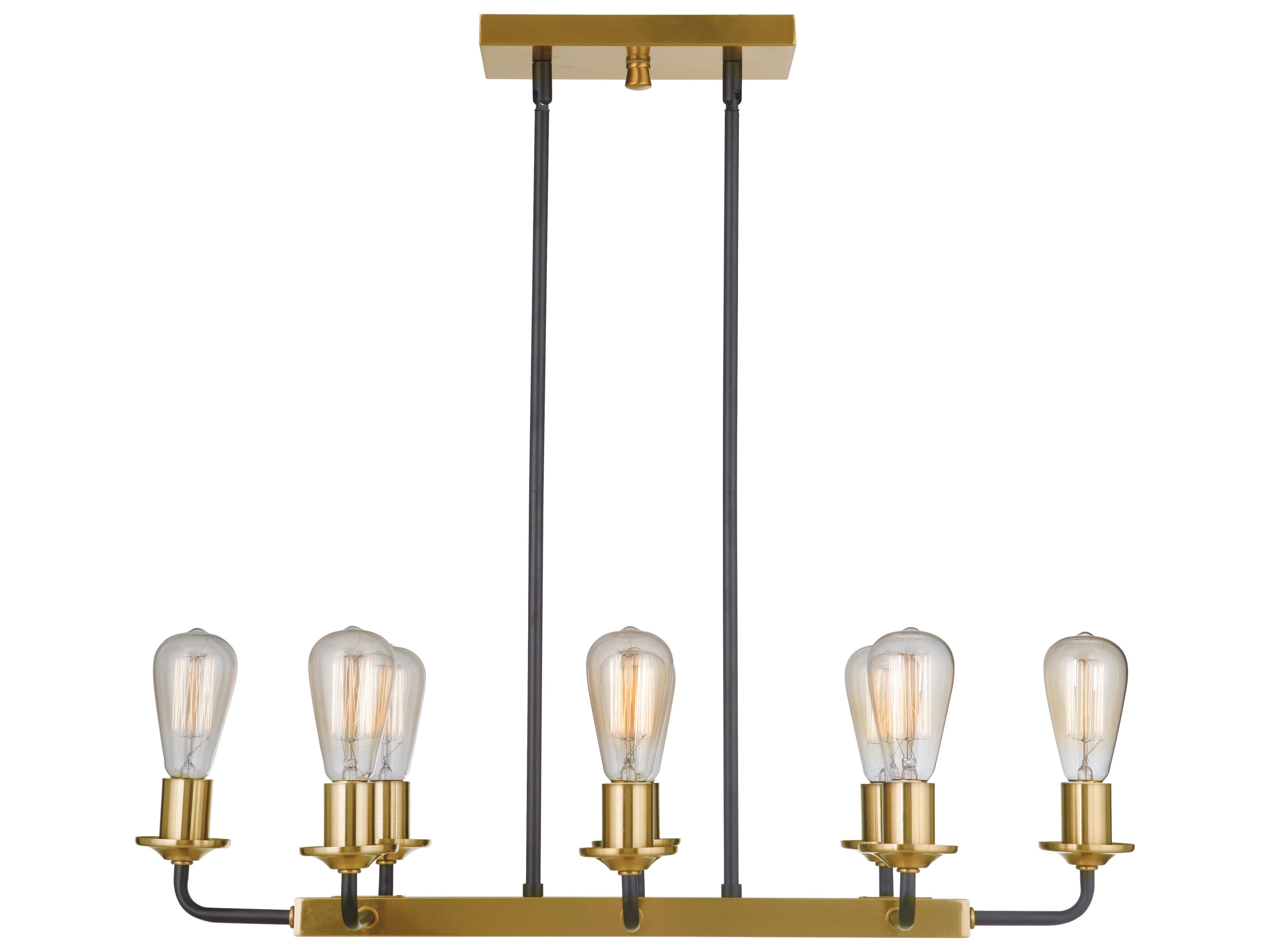 Craftmade Randolph 8-Light Flat Black Satin Brass Linear Island Pendant