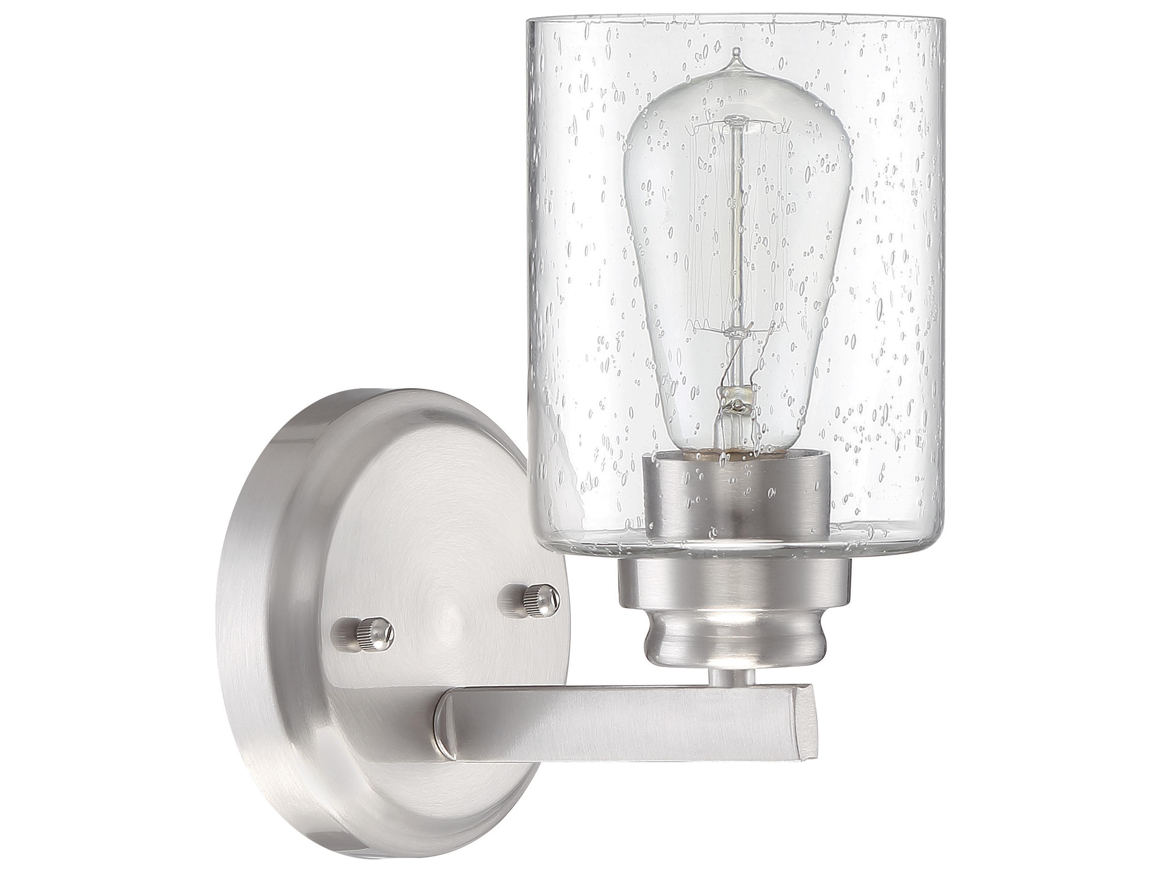 Bolden 1-Light Brushed Polished Nickel Glass Wall Sconce