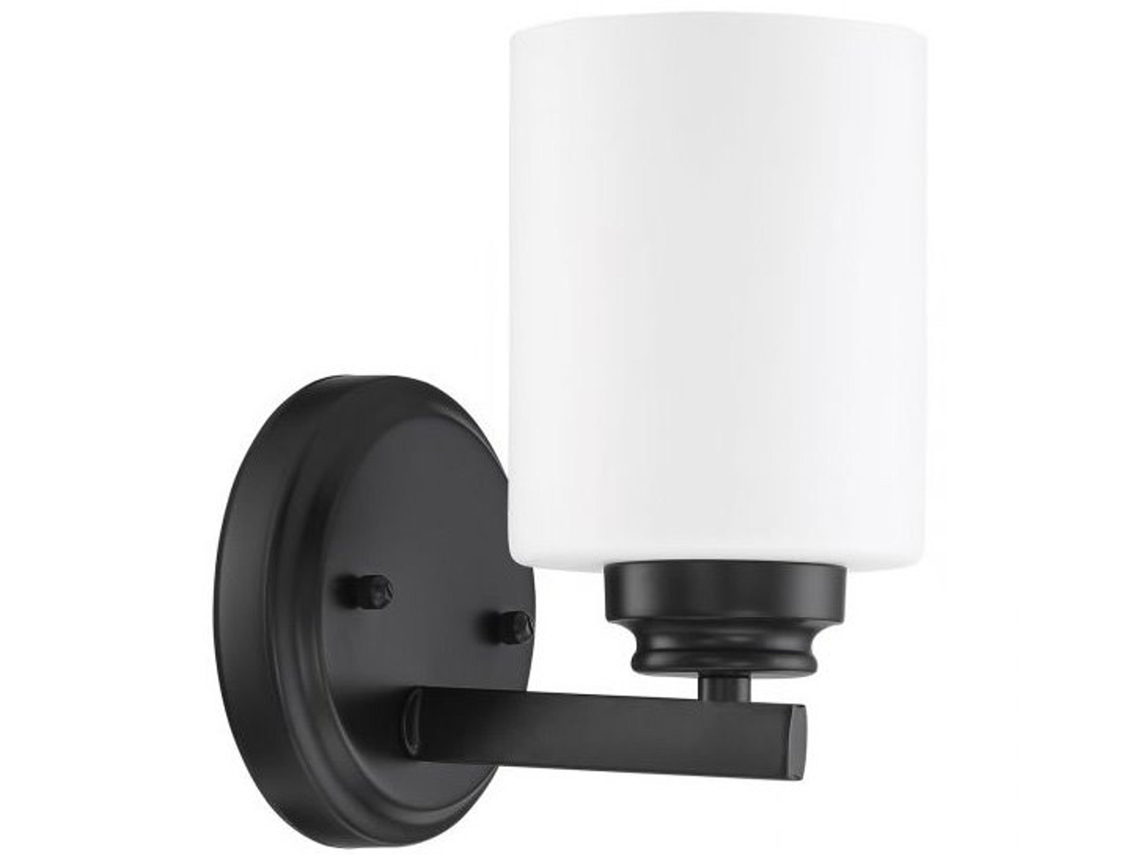 Bolden 1-Light Flat Black Glass Wall Sconce
