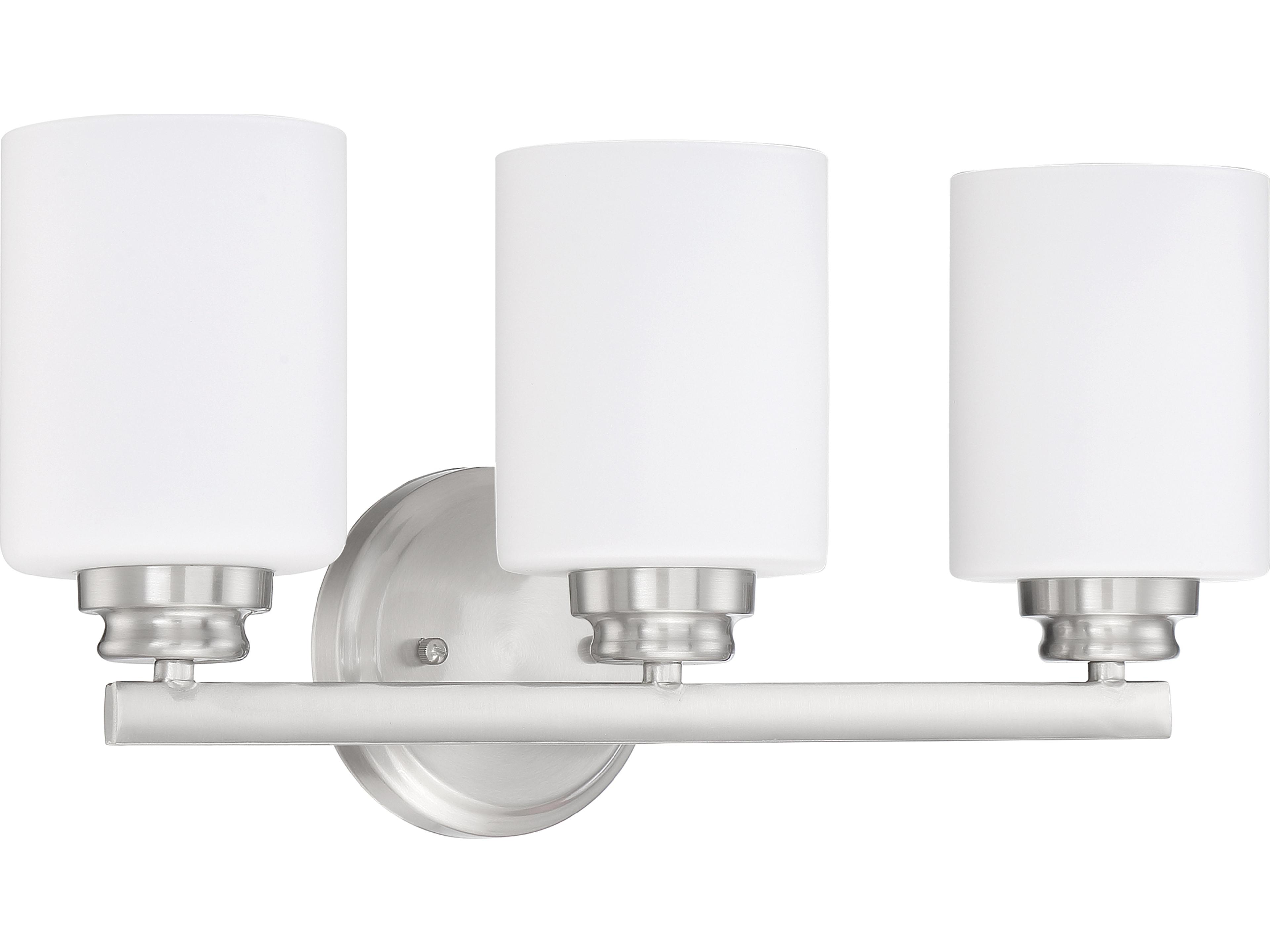 Bolden 3-Light Brushed Polished Nickel Glass Vanity Light