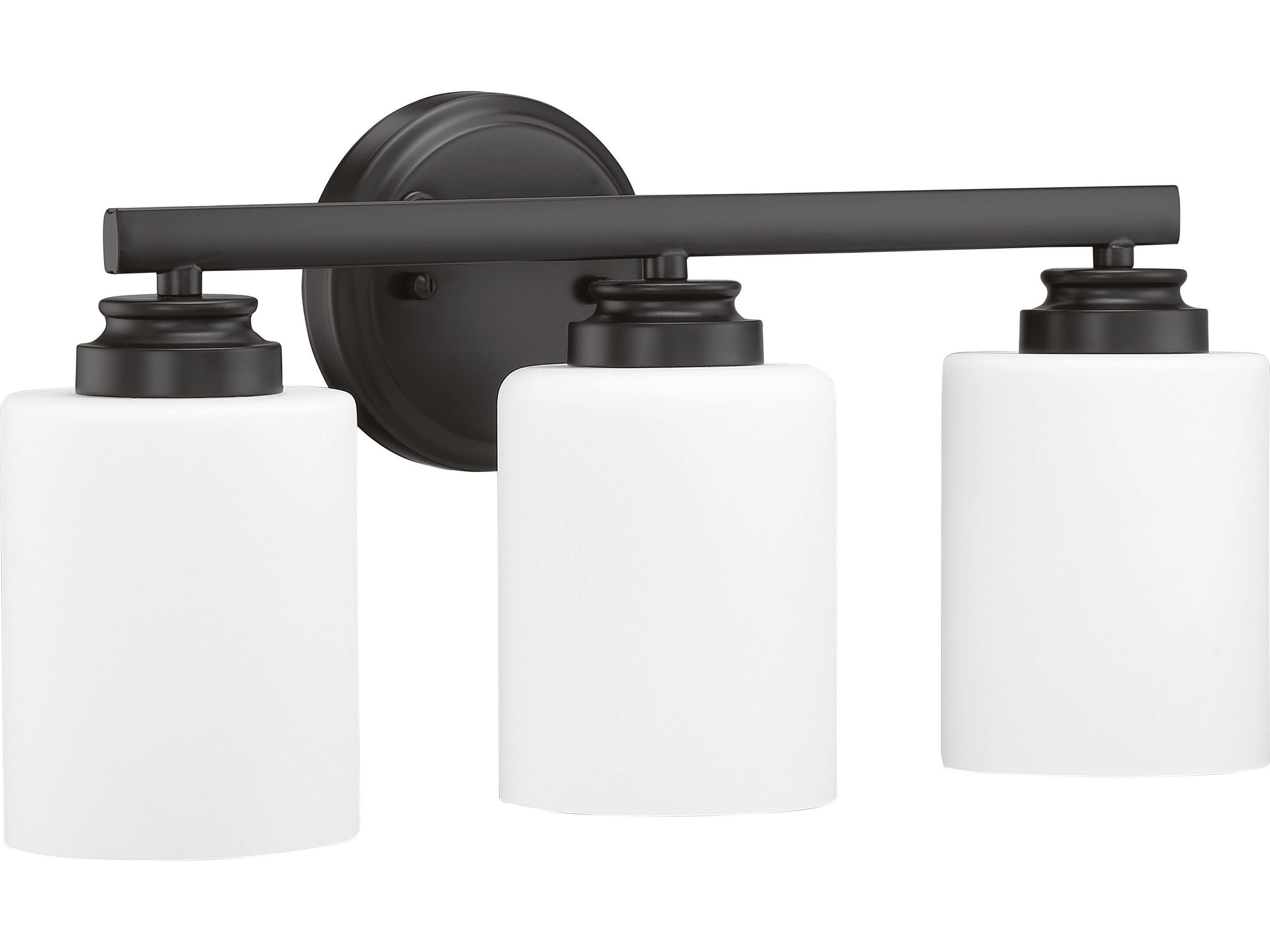 Bolden 3-Light Flat Black Glass Vanity Light