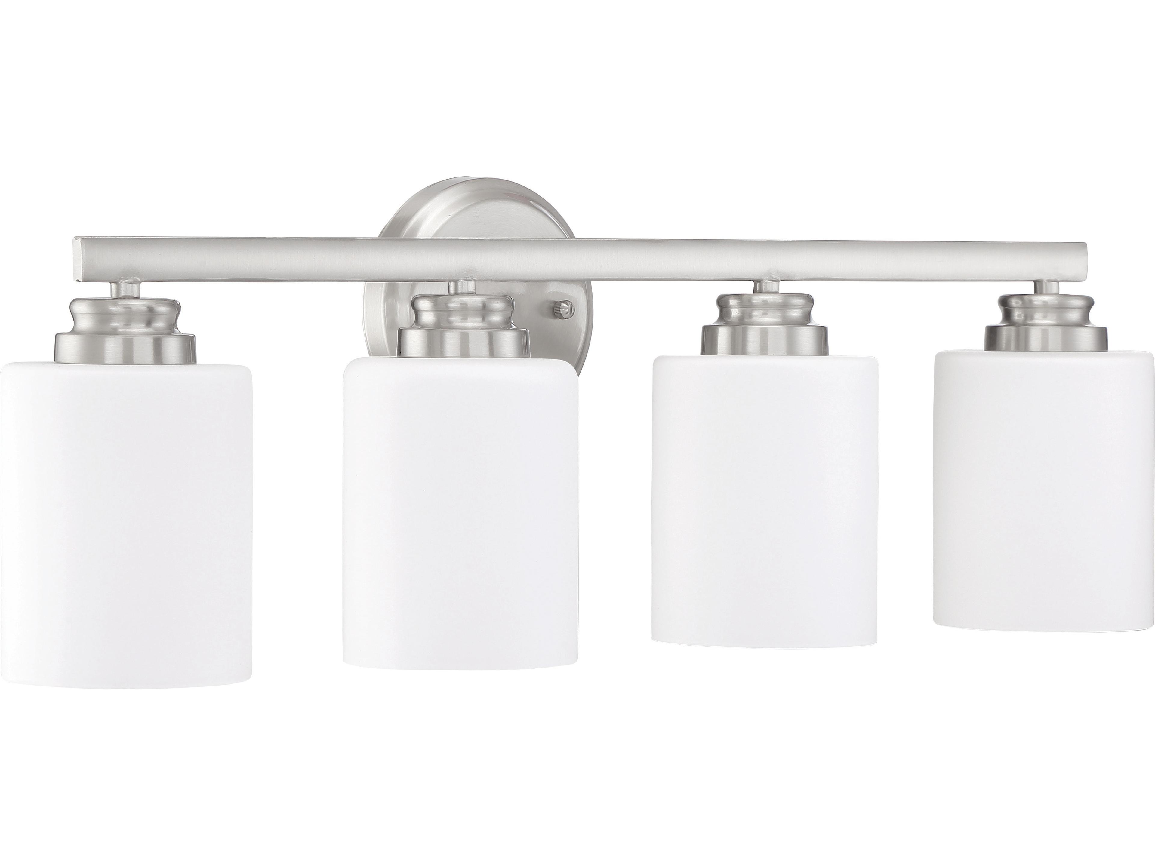 Bolden 4-Light Brushed Polished Nickel Glass Vanity Light