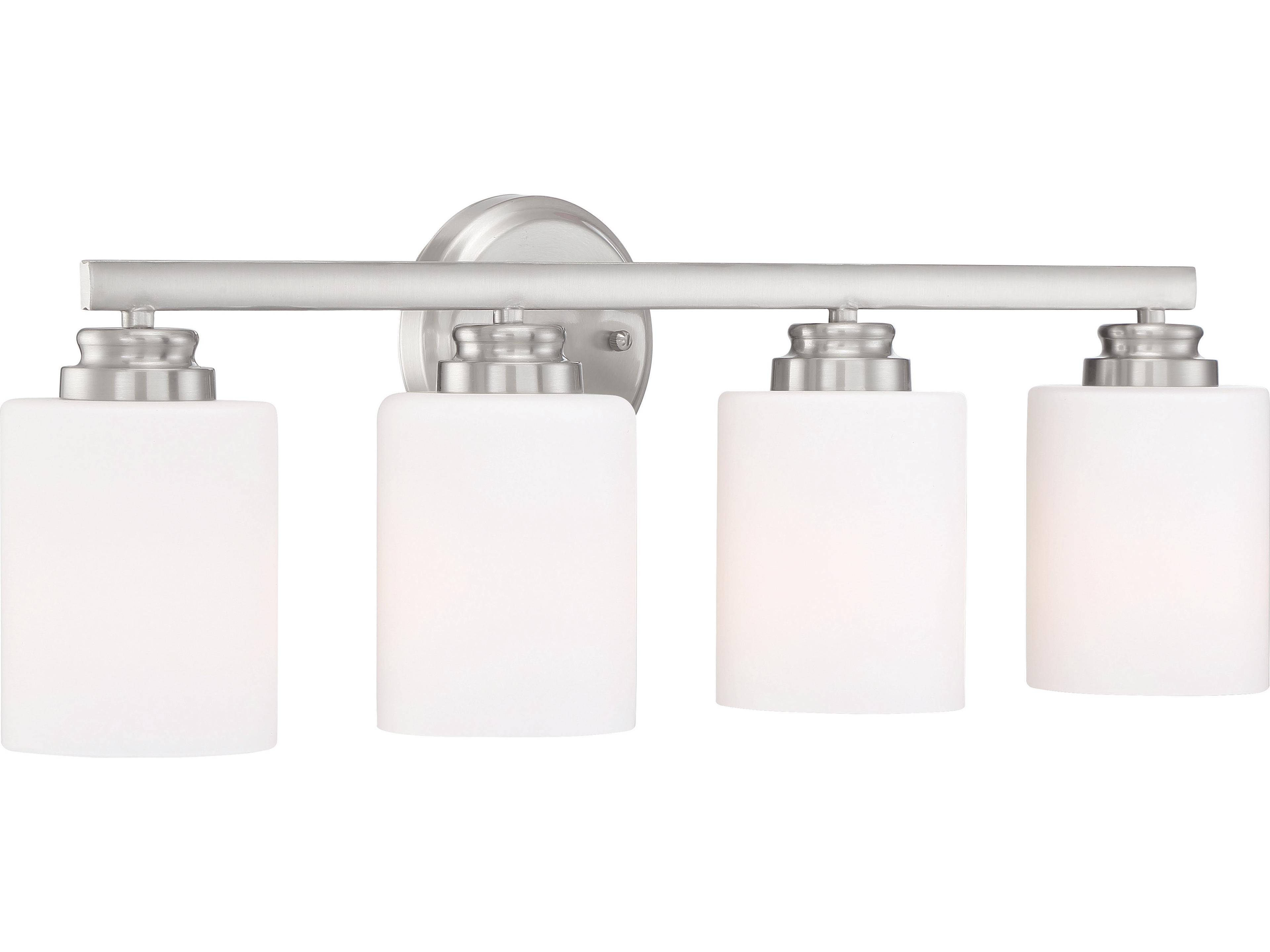 Craftmade Bolden 4-Light Brushed Polished Nickel Glass Vanity Light