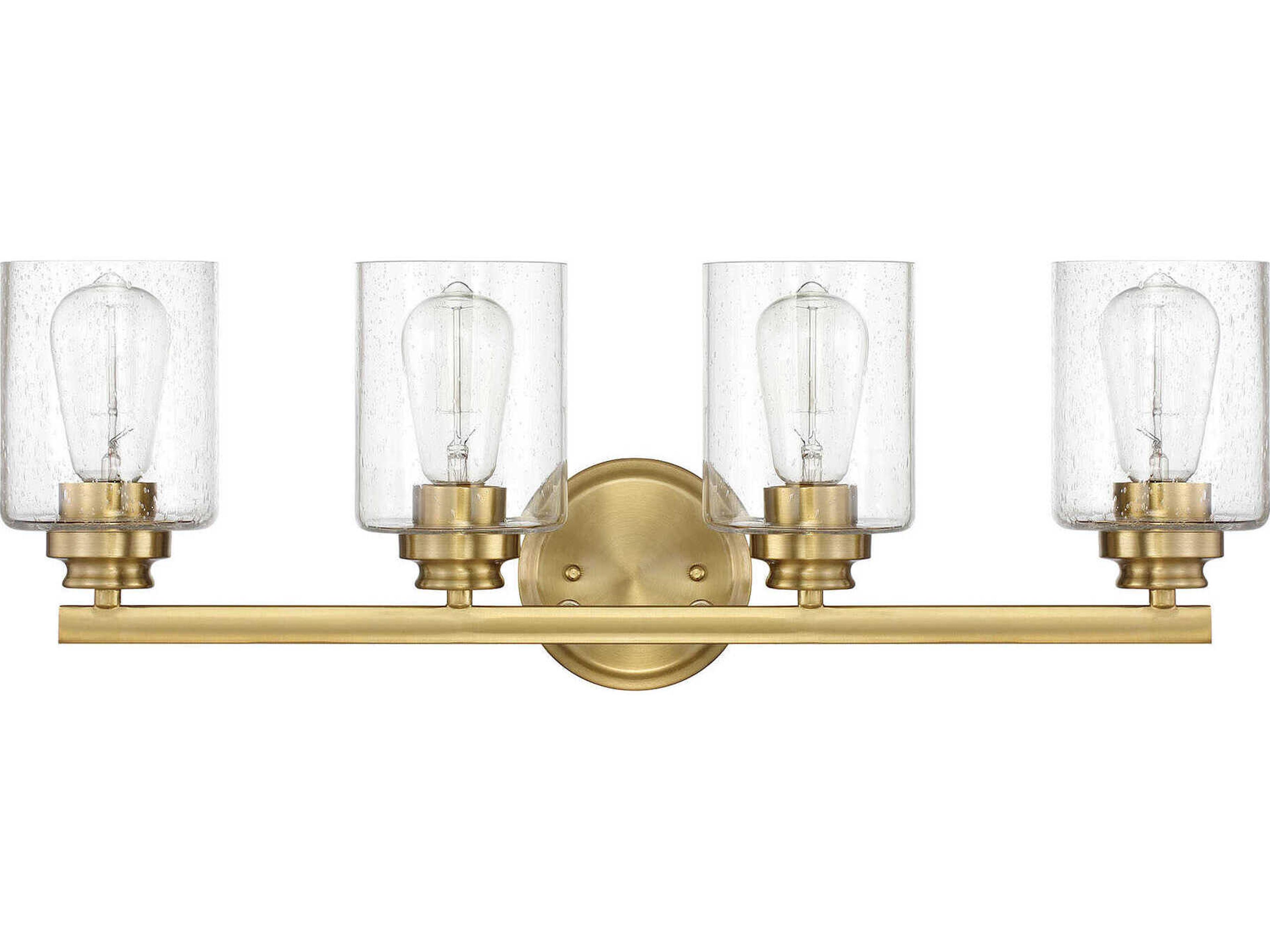 Craftmade Bolden 4-Light Satin Brass Glass Vanity Light