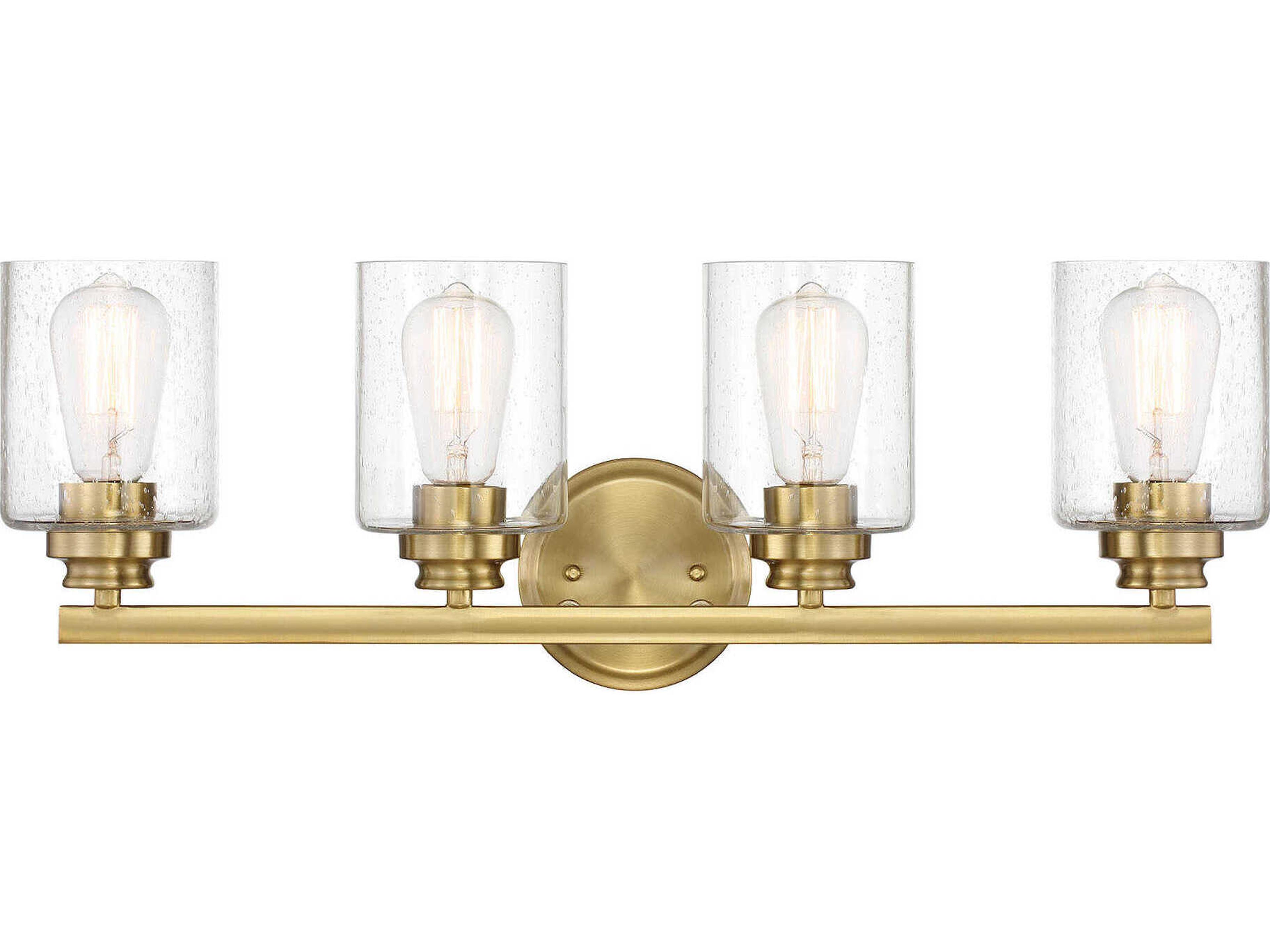Craftmade Bolden 4-Light Satin Brass Glass Vanity Light