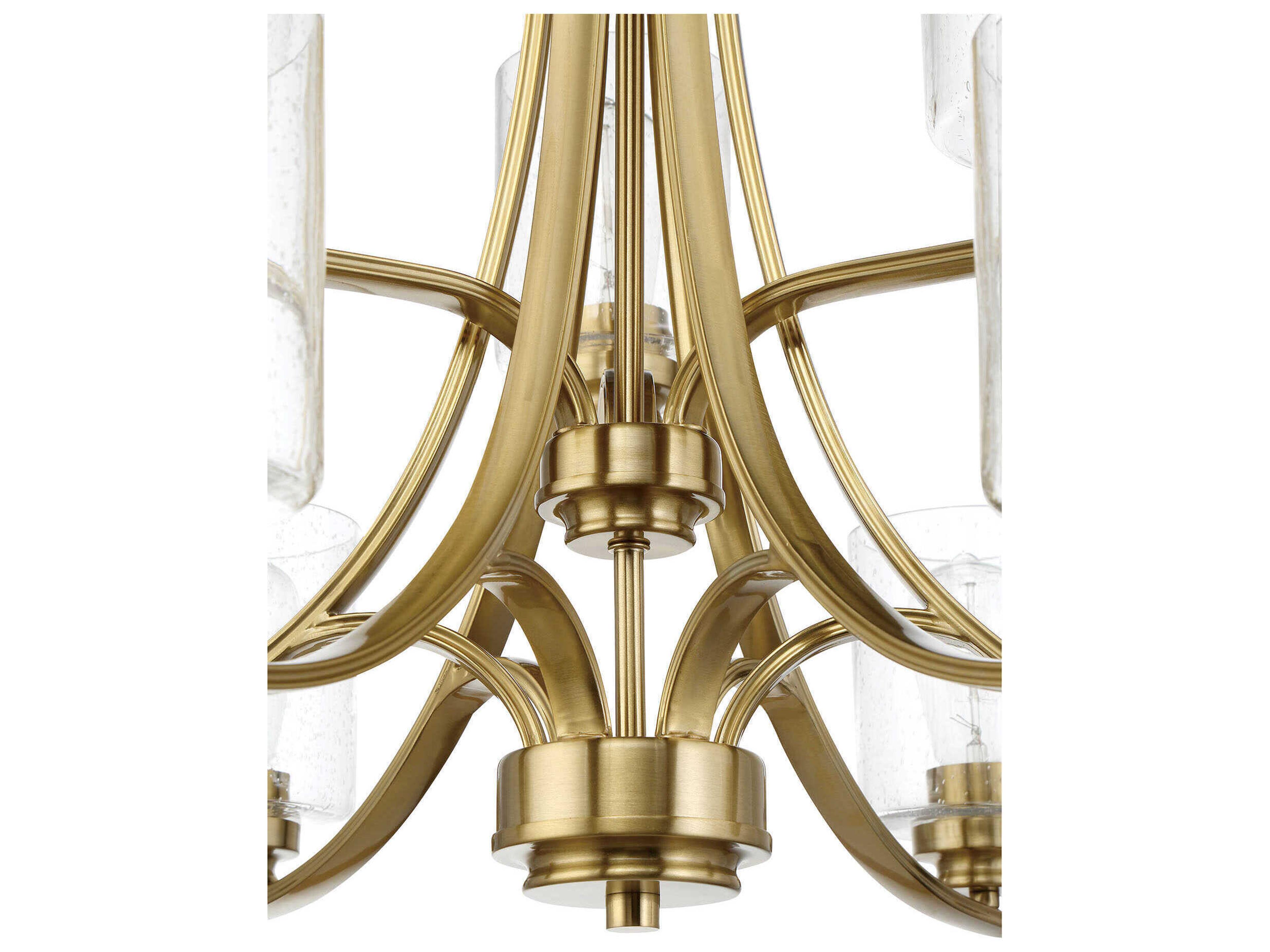 Craftmade Bolden 9-Light Satin Brass Glass Cylinder Tiered Chandelier