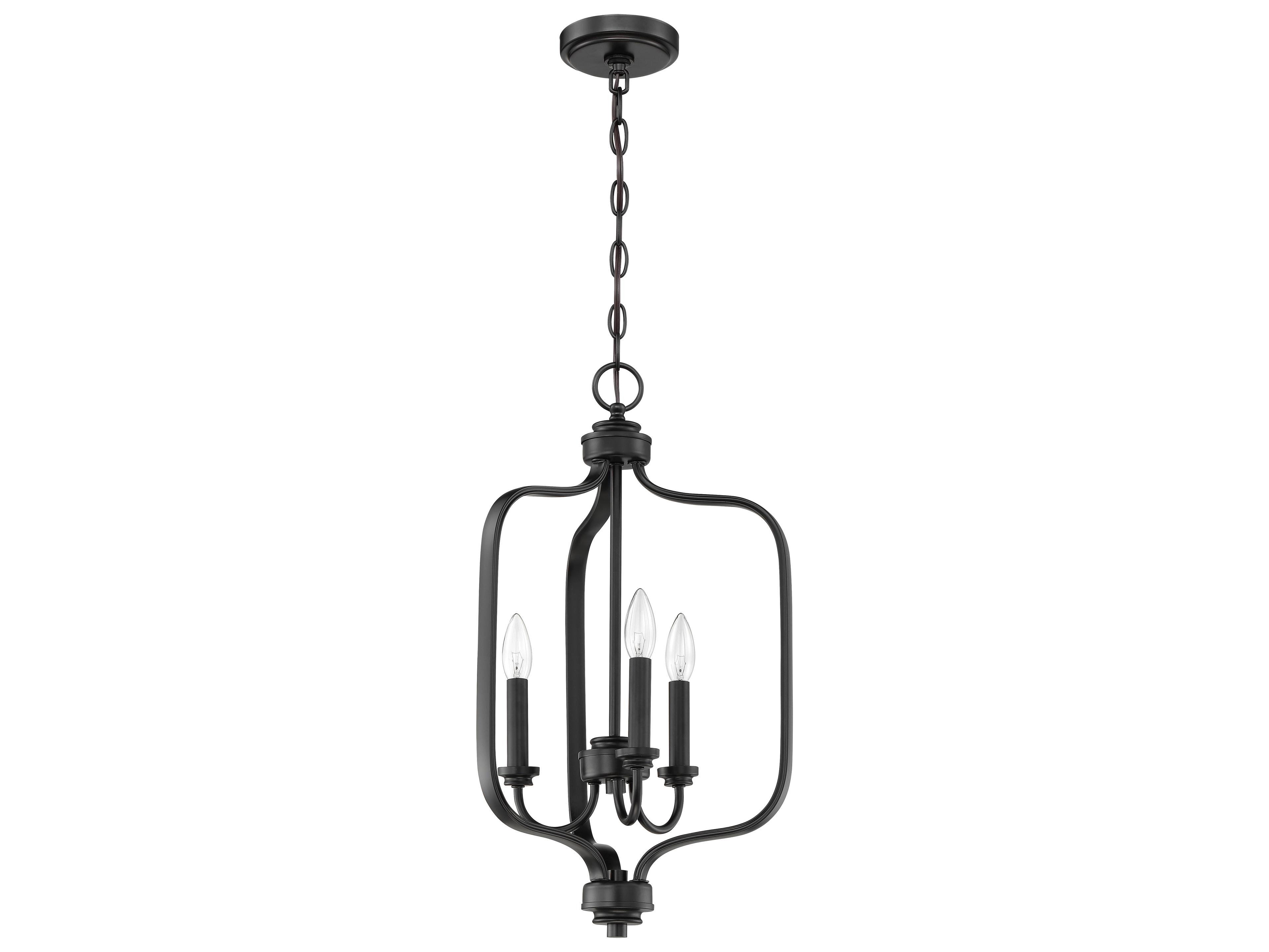 Bolden 3-Light Flat Black Chandelier